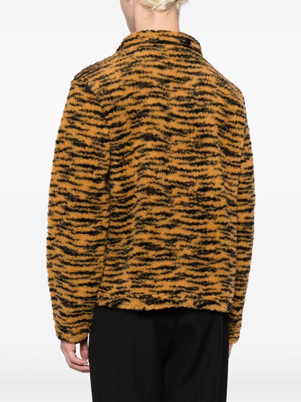 tiger-print lace-up jumper - 4