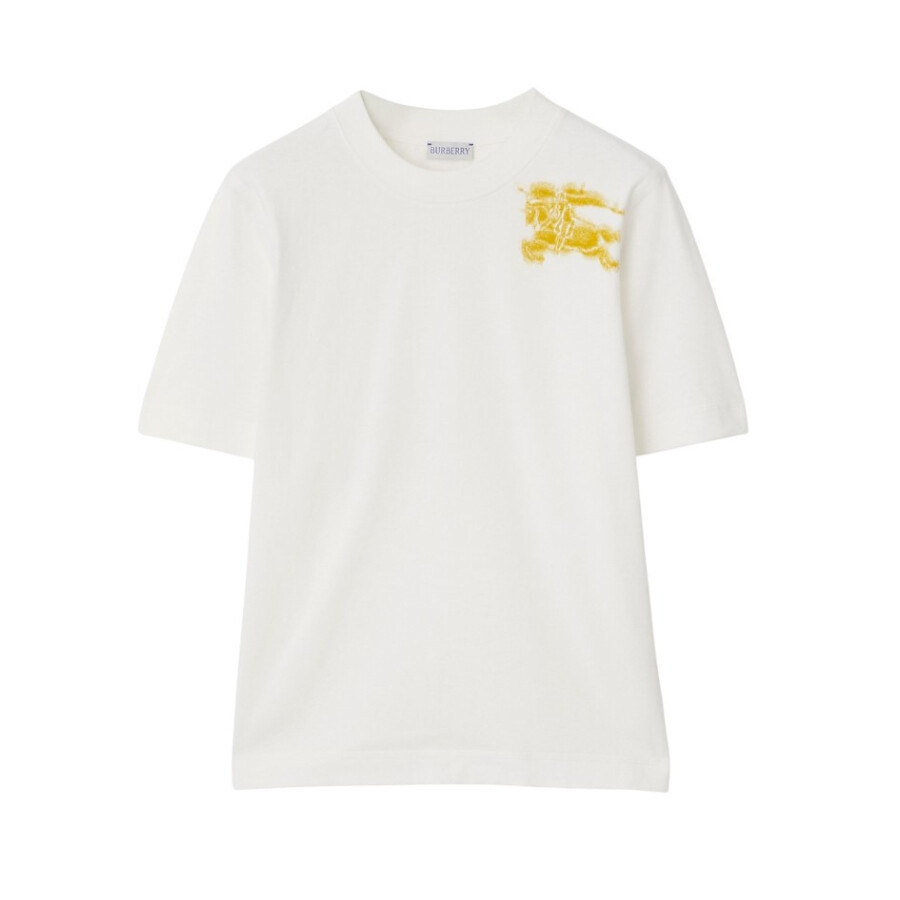 Burberry Logo Printed Crewneck Cotton T-Shirt - 4