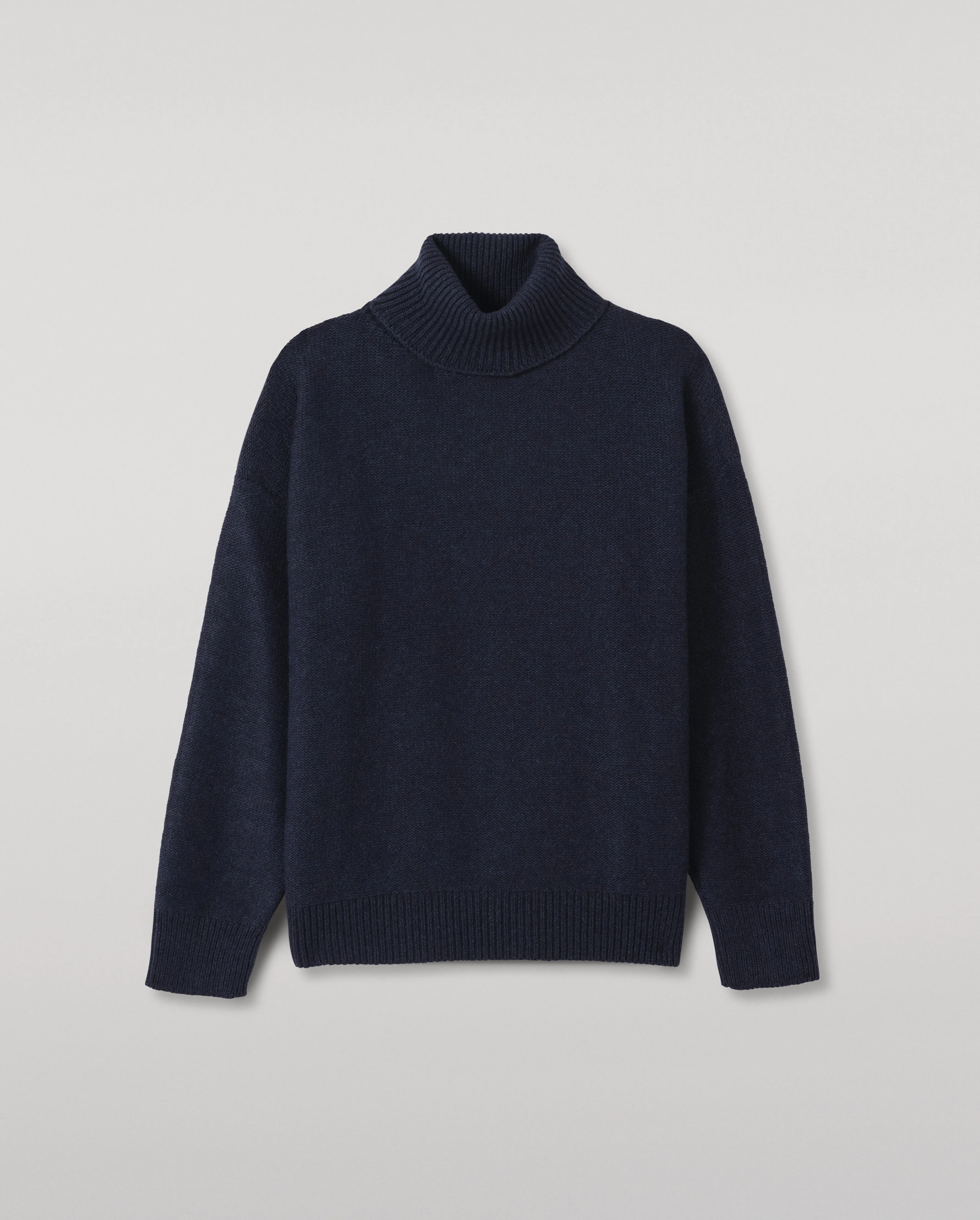 Maggie Reverse Stitch Navy Cashmere Jumper - 1