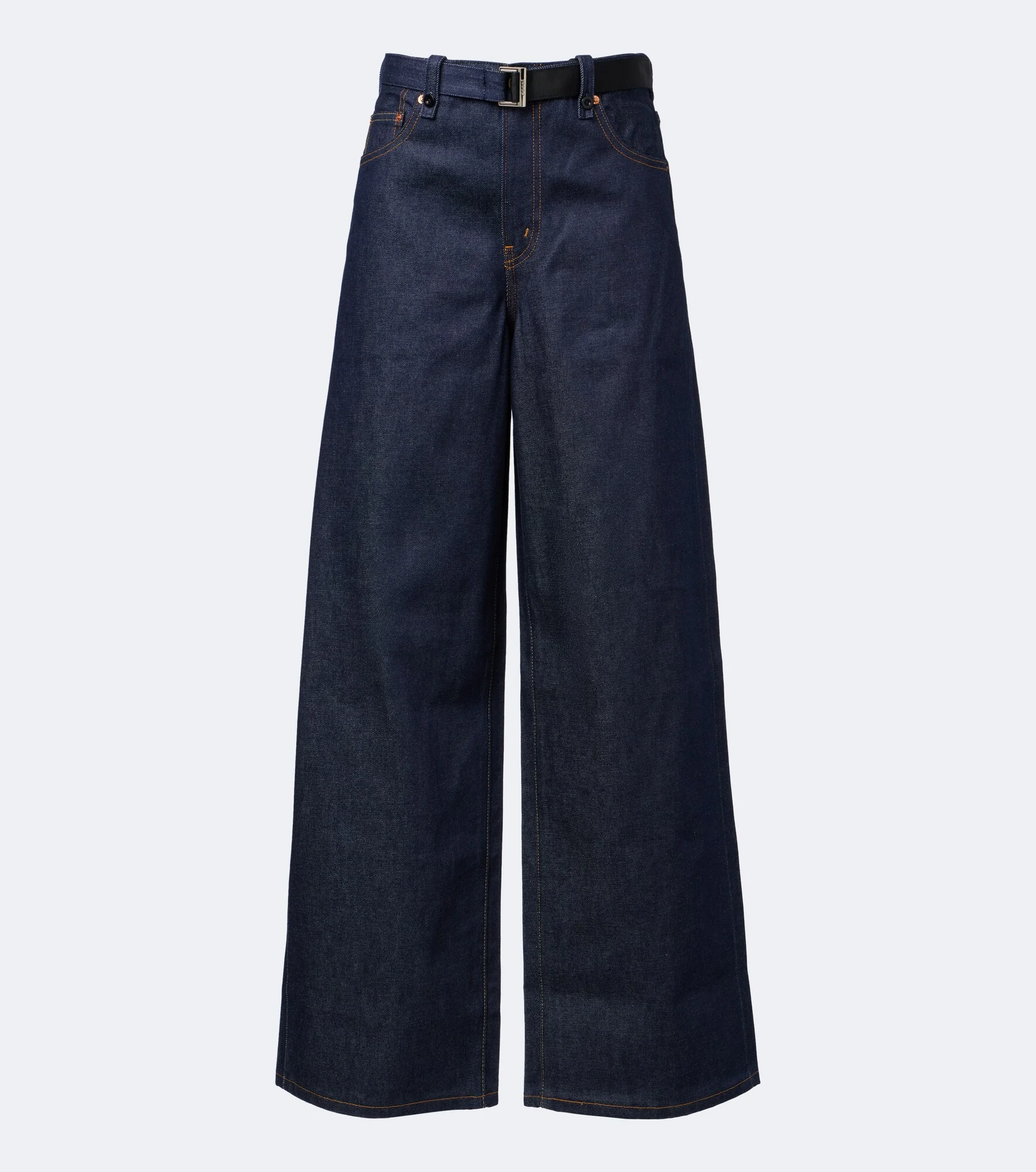 Belted wide-leg jeans - 1