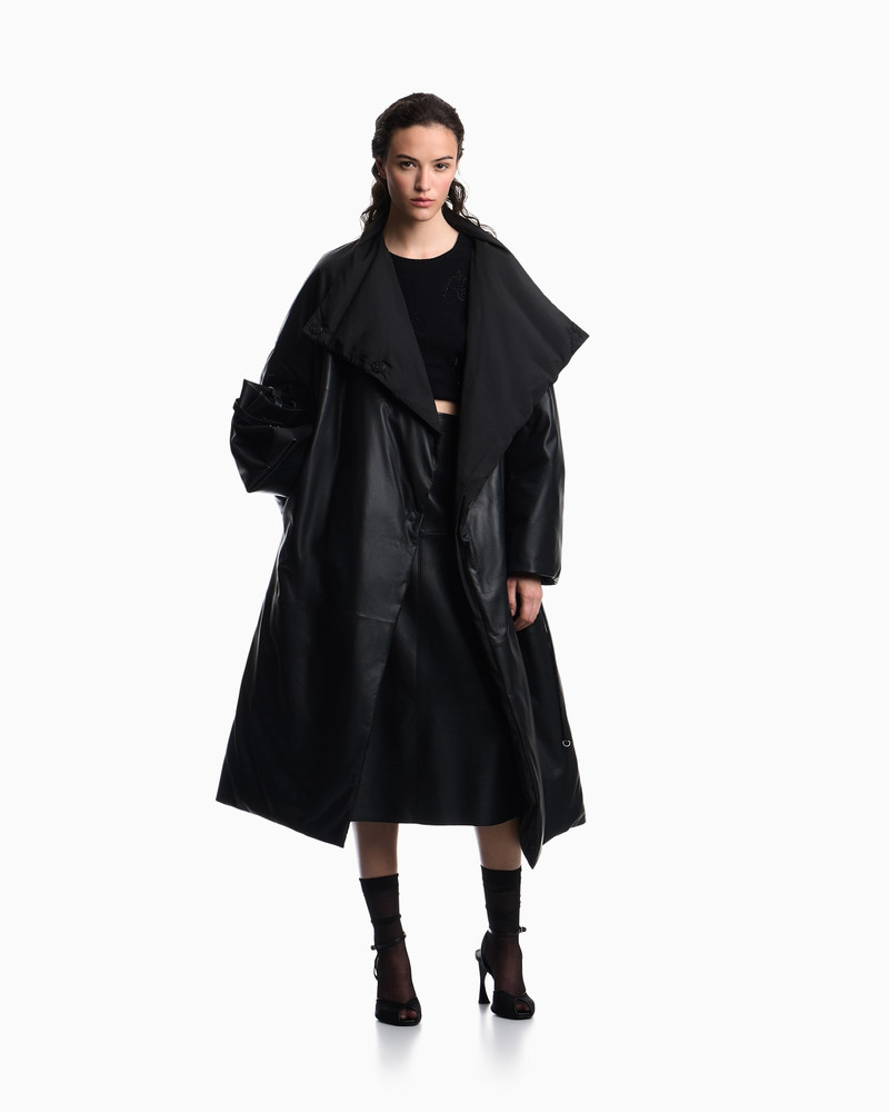 ASV REVERSIBLE OVERSIZED LONG DOWN JACKET IN LAMBSKIN NAPPA LEATHER 2