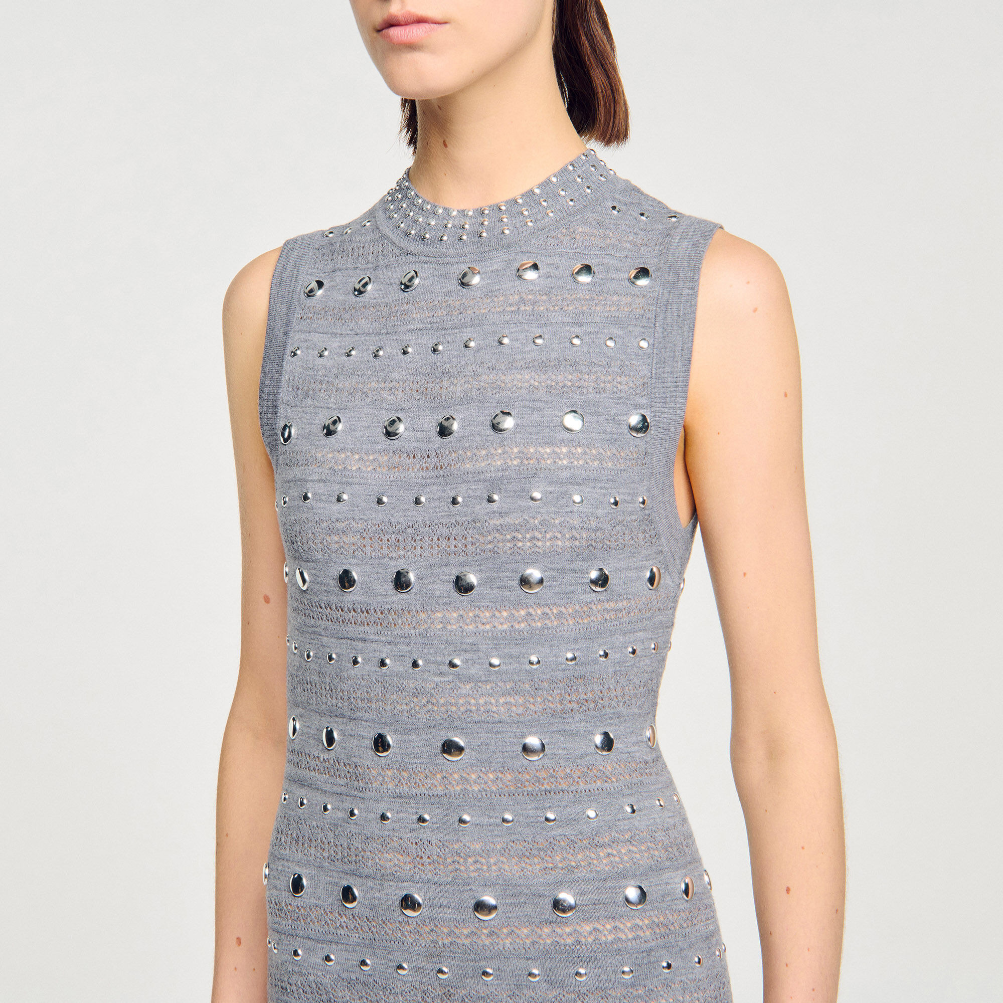 KNIT MAXI DRESS WITH STUDS - 3