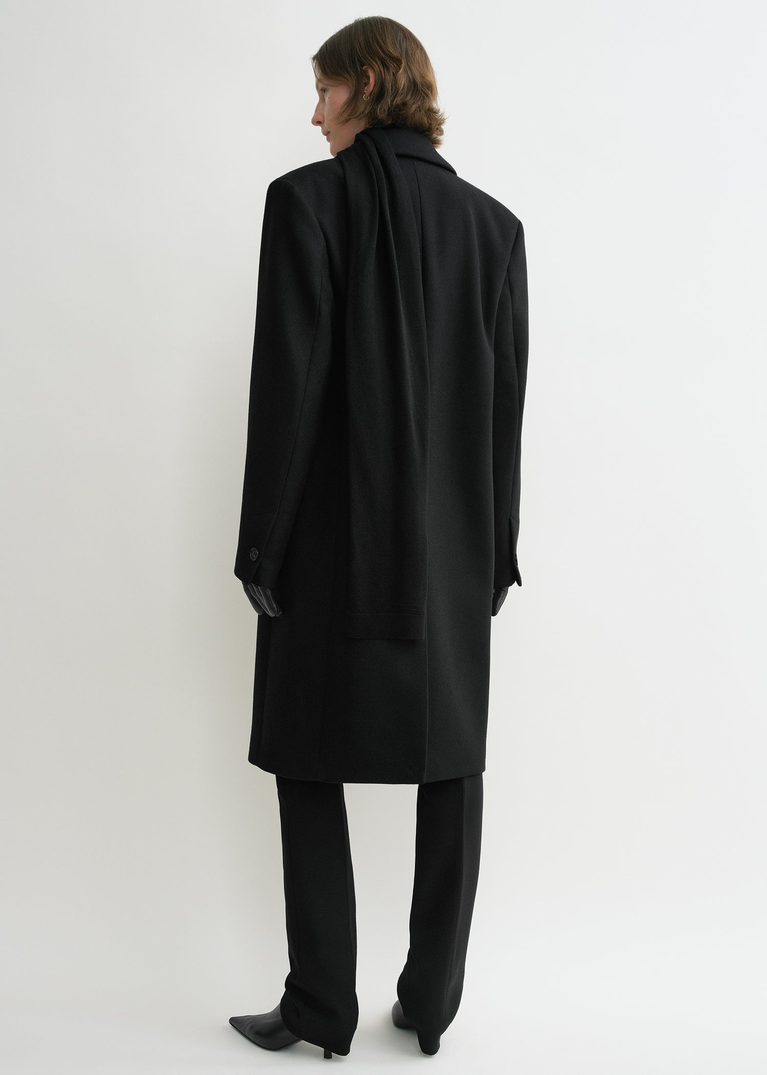 Broad midi coat black - 4
