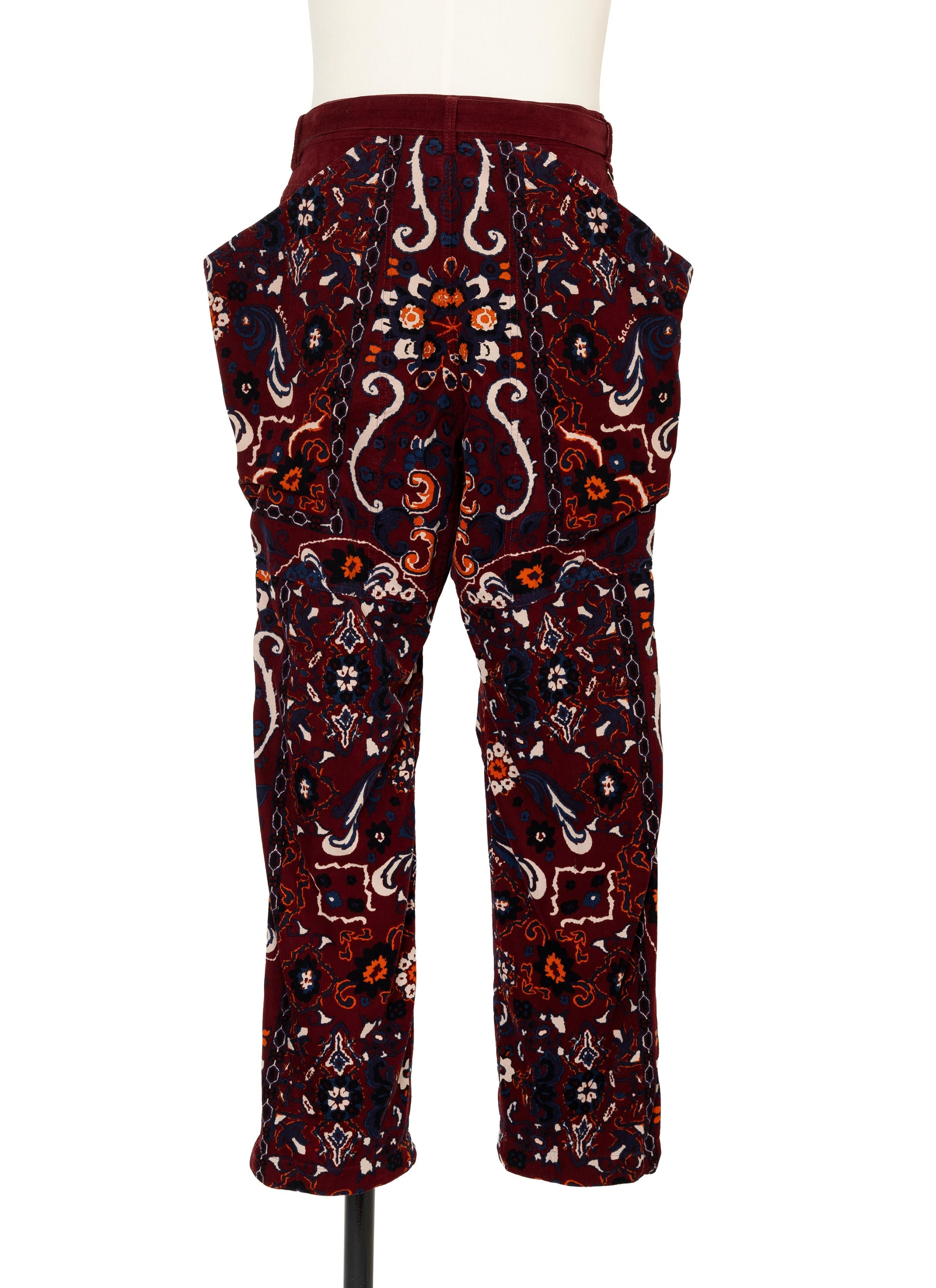 Floral Print Corduroy Pants - 3