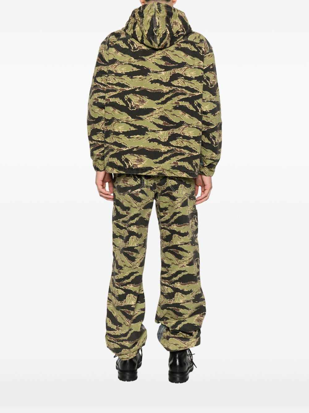 camouflage-panel denim jacket - 4