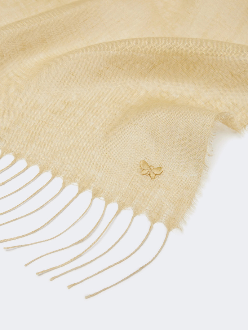 SIONBIO Linen stole with fringes - BEIGE 3