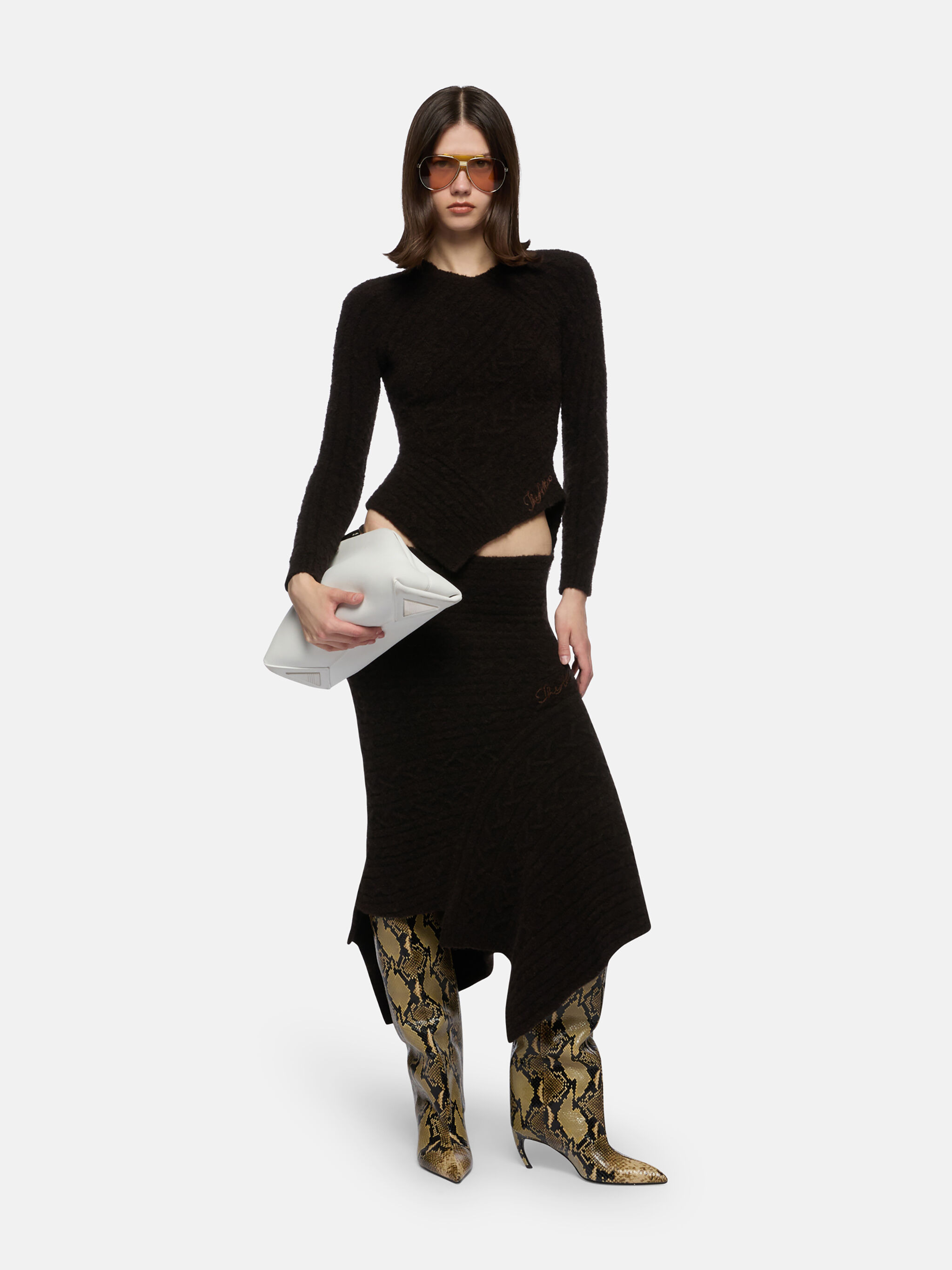 BROWN MIDI SKIRT - 2