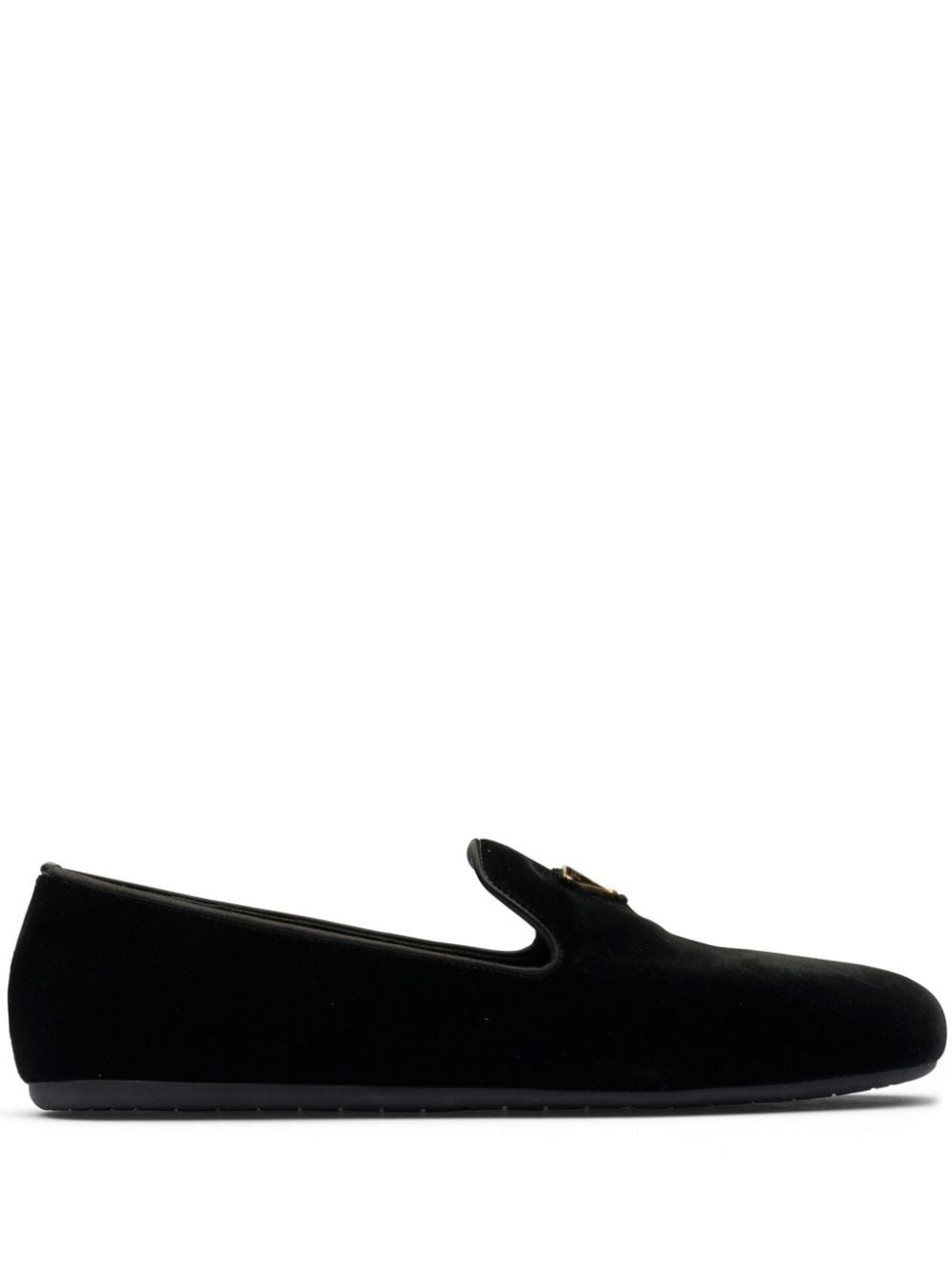 triangle-logo velvet loafers - 1
