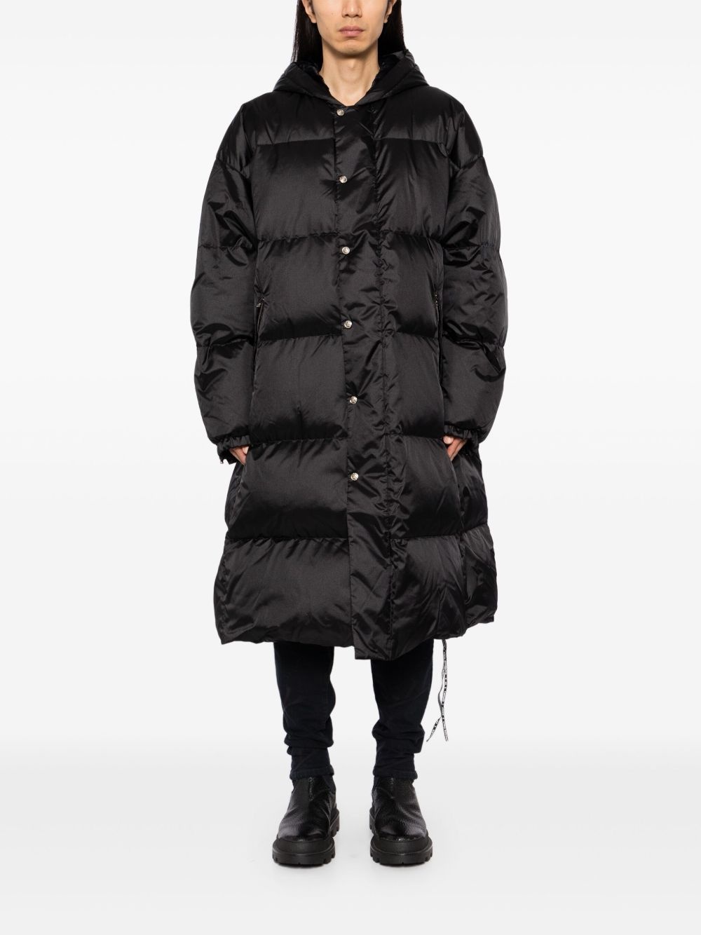 logo-printed padded coat - 2
