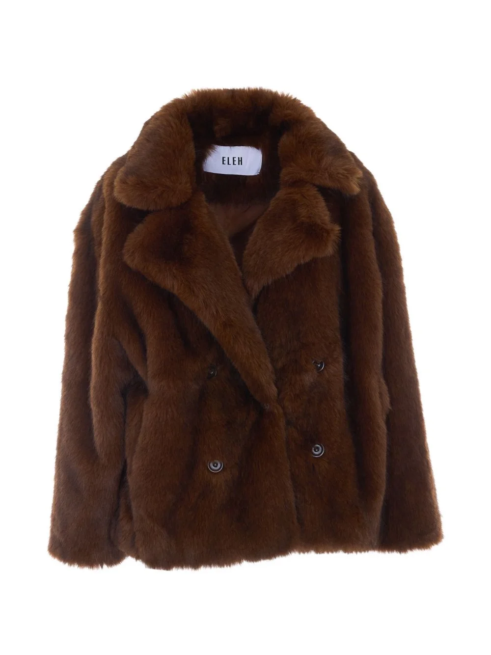 faux-fur double-breasted jacket - 1