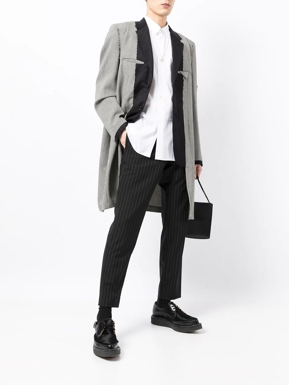 layered-panel long-line blazer - 2