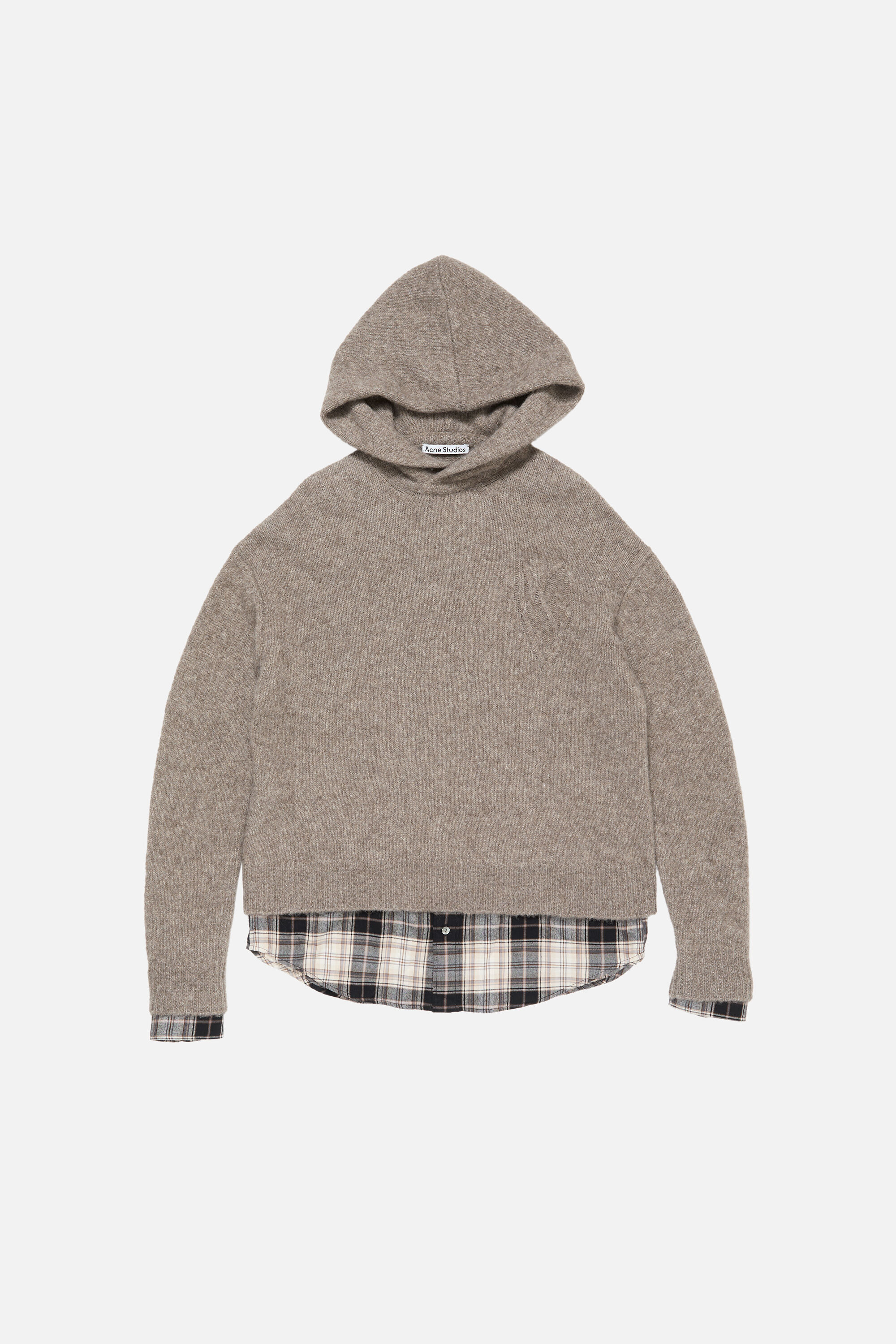Layered wool hoodie - Beige melange - 6