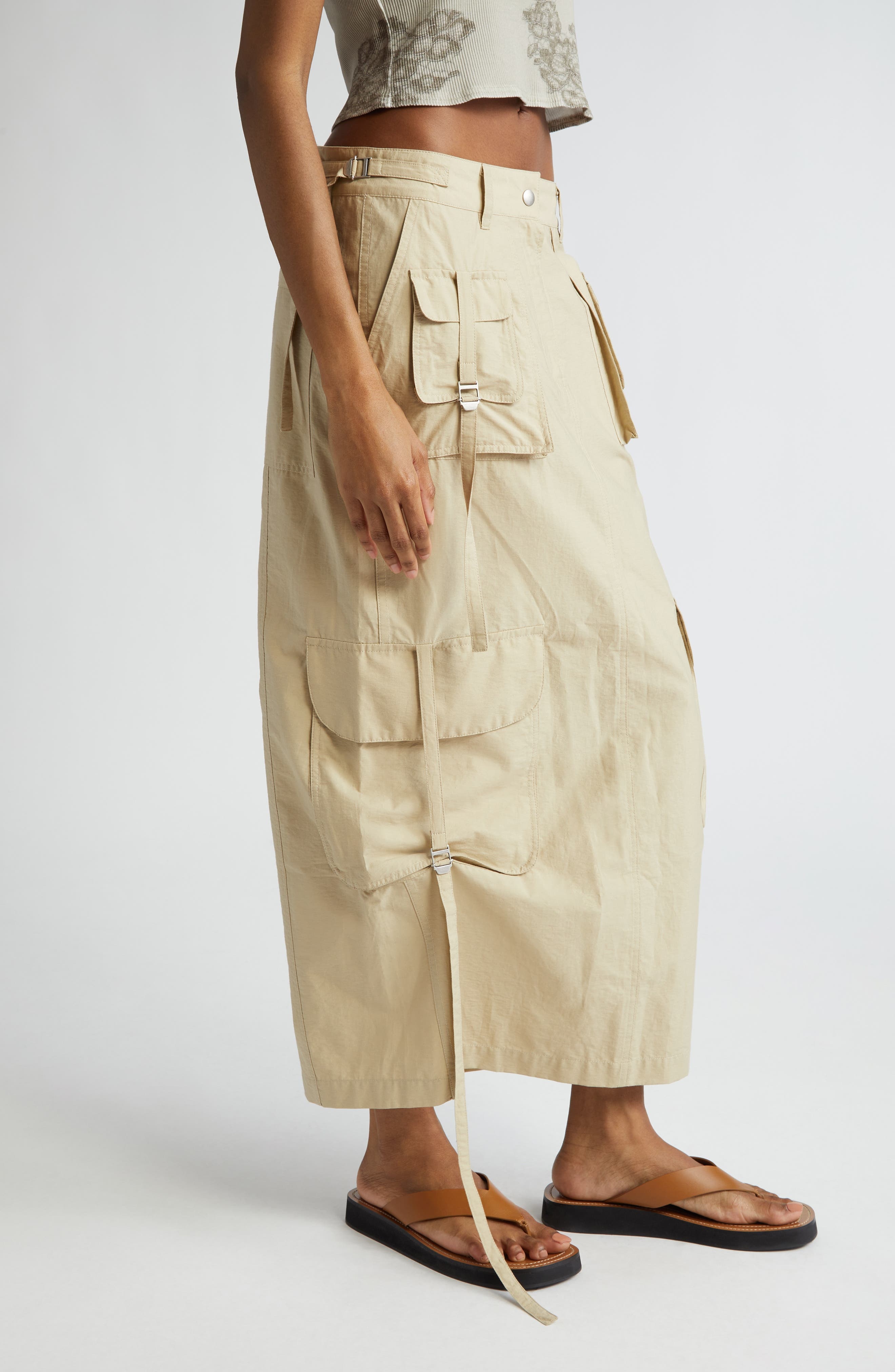 Ilanta Cotton Blend Cargo Skirt - 4