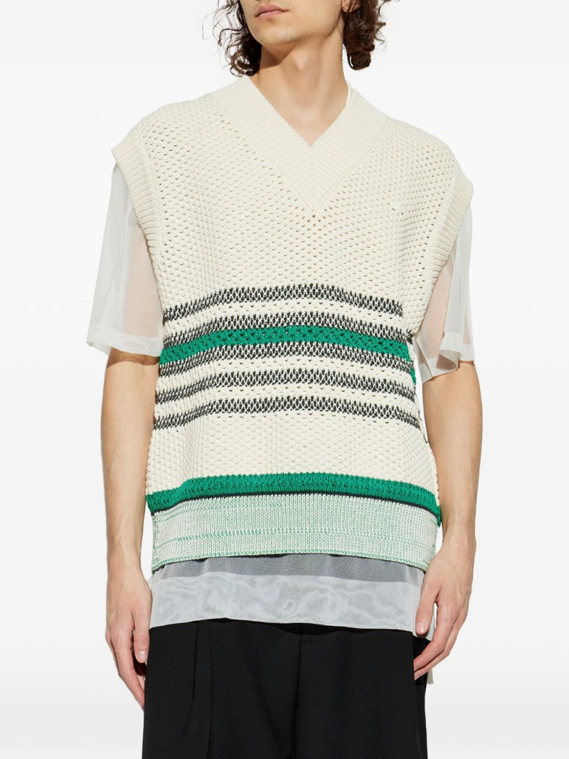 striped V-neck vest 4