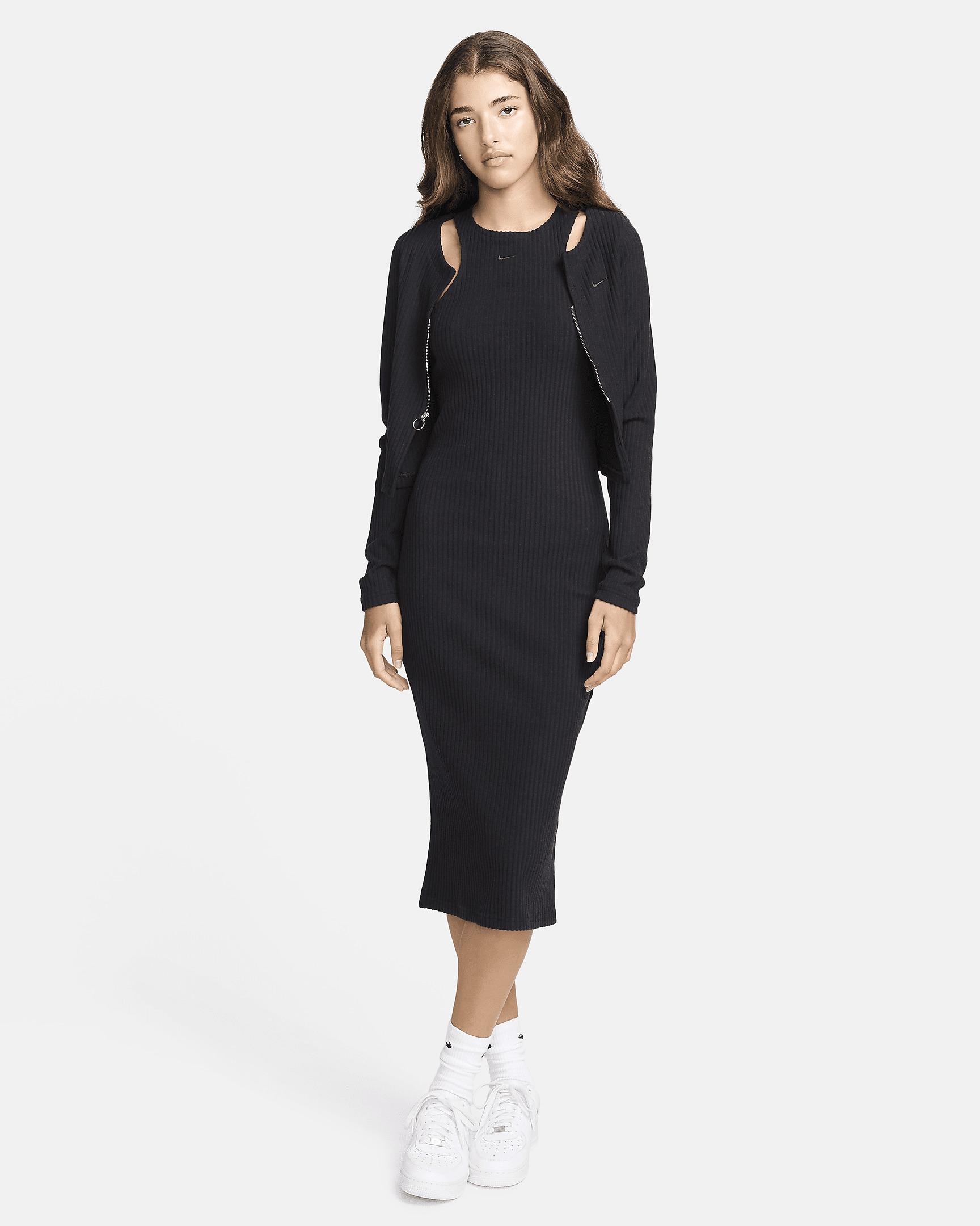 Women's Nike Sportswear Chill Knit Slim Sleeveless Ribbed Midi Dress - 6