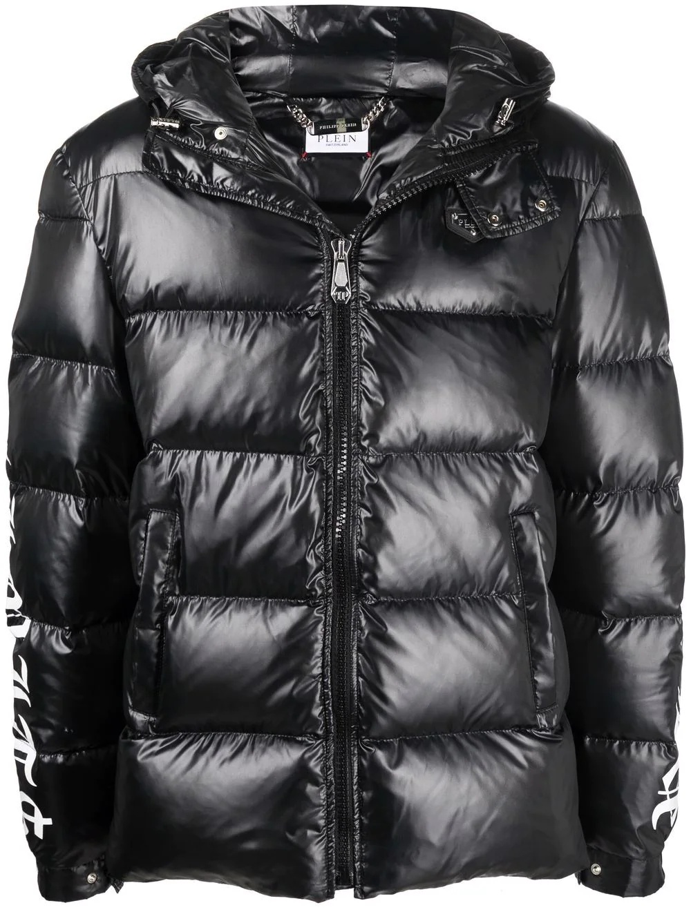 glossy puffer coat - 1