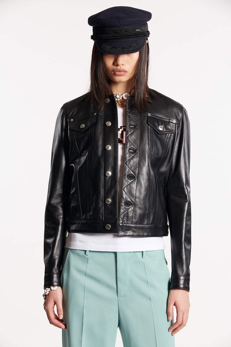 LEATHER BOYFRIEND JACKET - 1