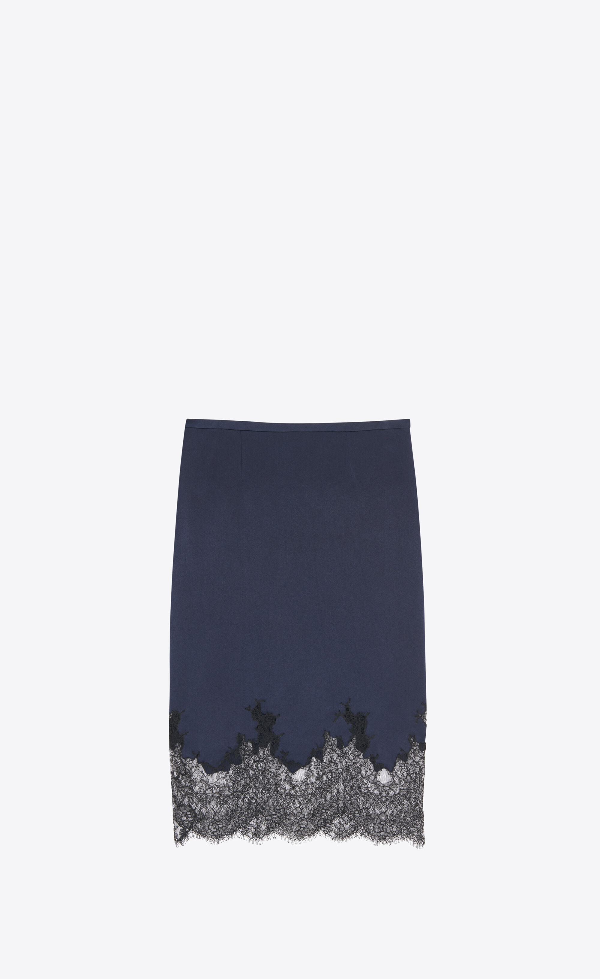 midi skirt in crepe satin and lace - 2