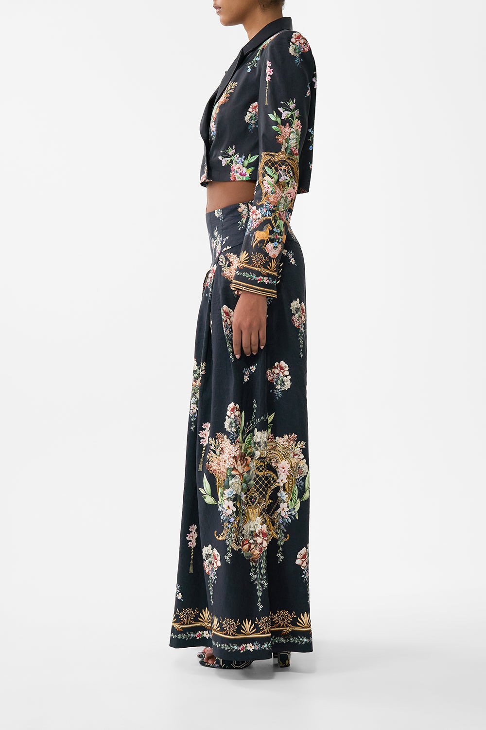 CORSET WAIST WIDE LEG PANT - 4