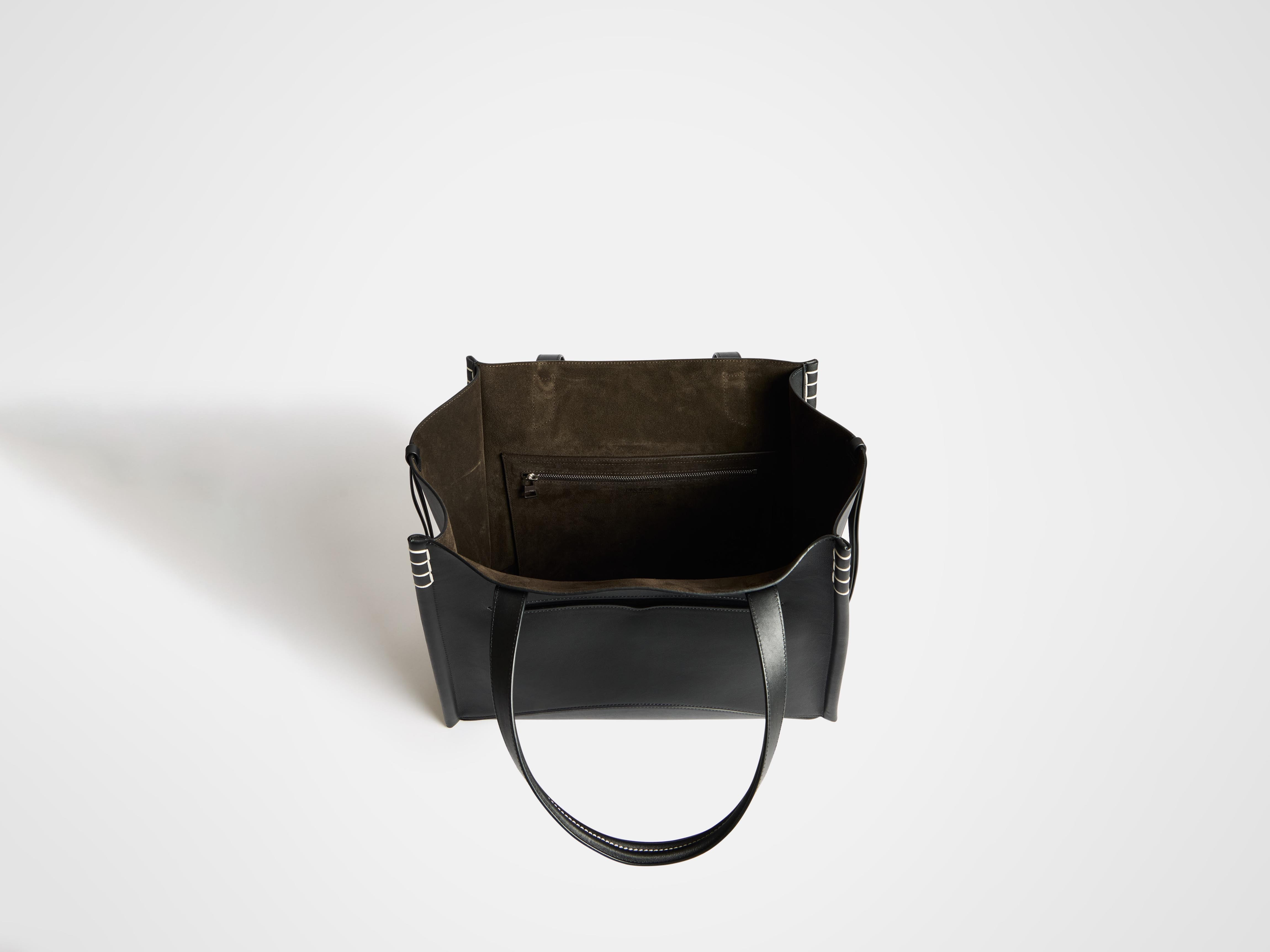 LOAFER CABAS BAG IN BLACK LEATHER - 5