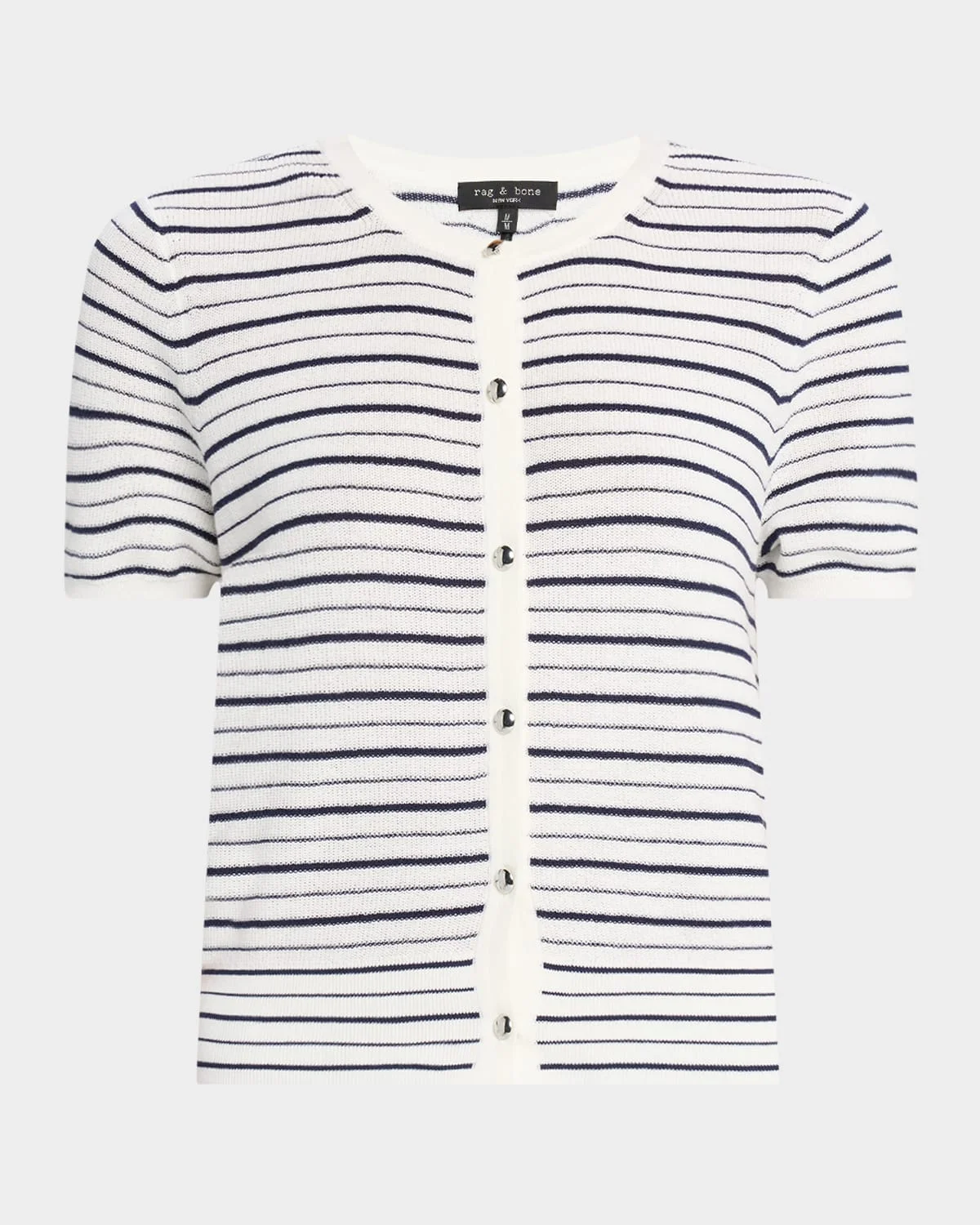 Dina Stripe Short-Sleeve Cardigan - 1