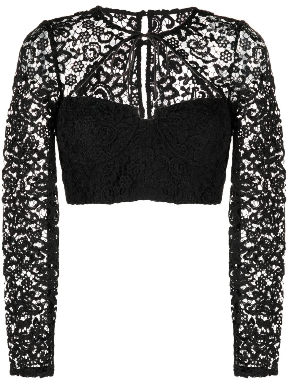 corded-lace crop top - 1