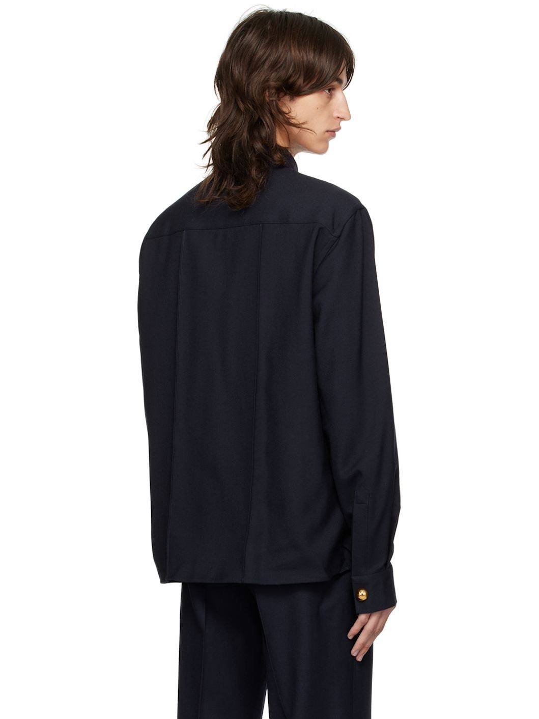 Navy Pintuck Shirt - 3