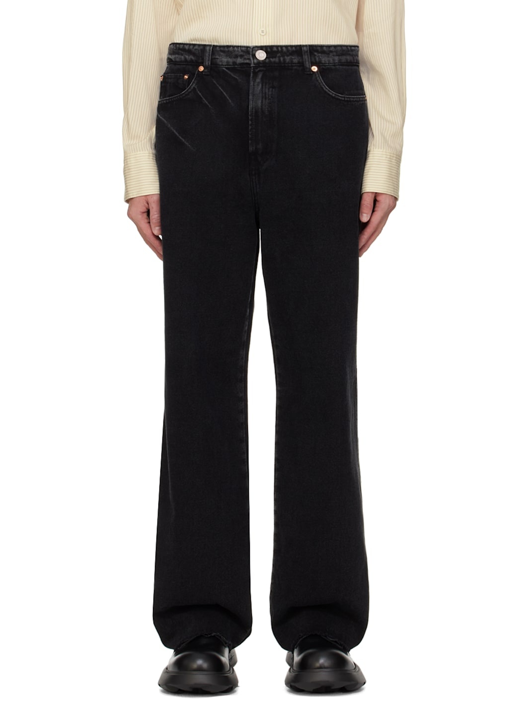 Black Theo Washed Jeans - 1
