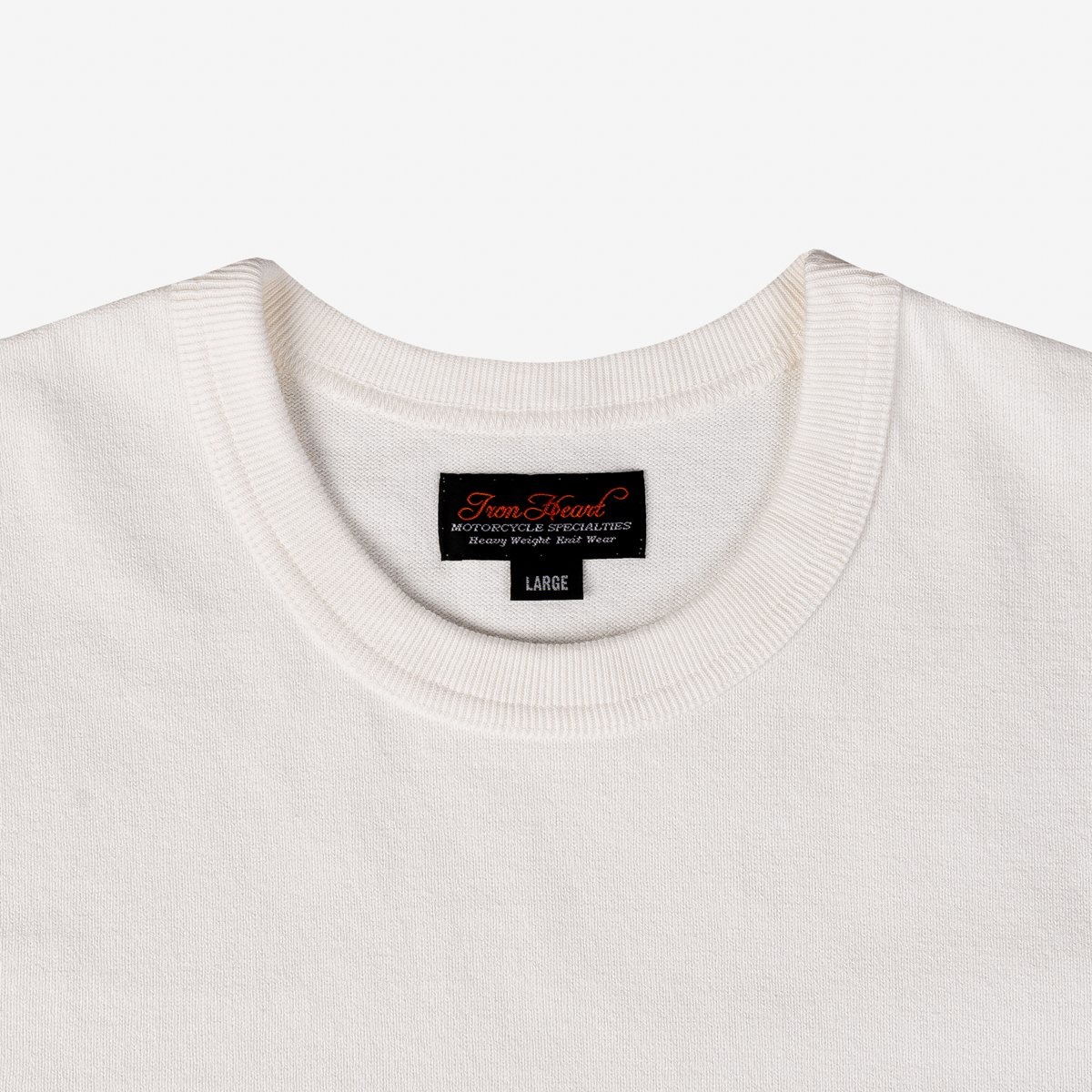 IHT-1600-WHT 11oz Cotton Knit Crew Neck T-Shirt - White - 6