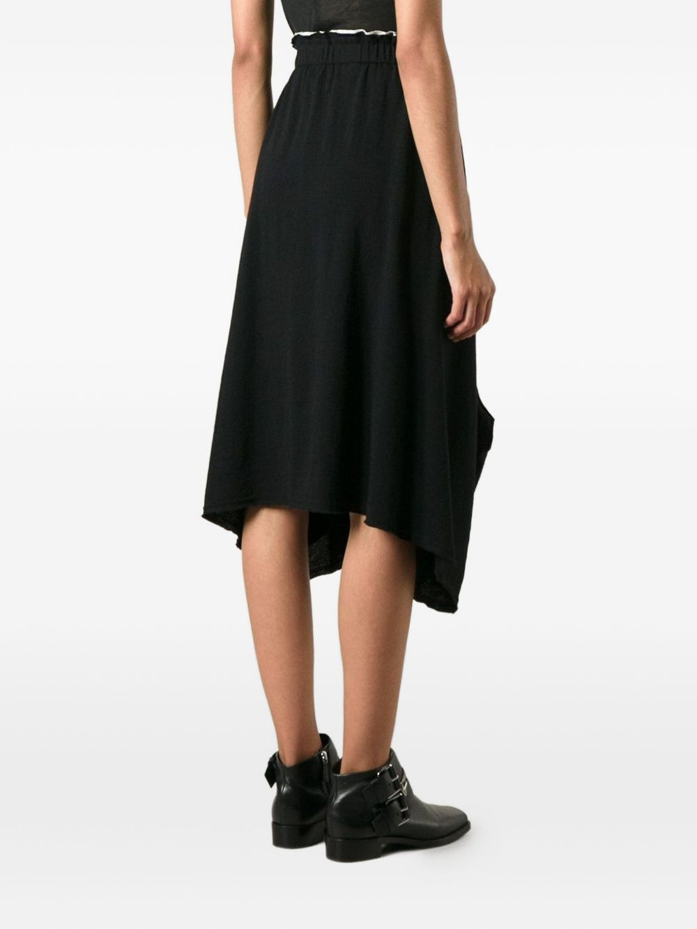 elasticated waistband asymmetric skirt - 4