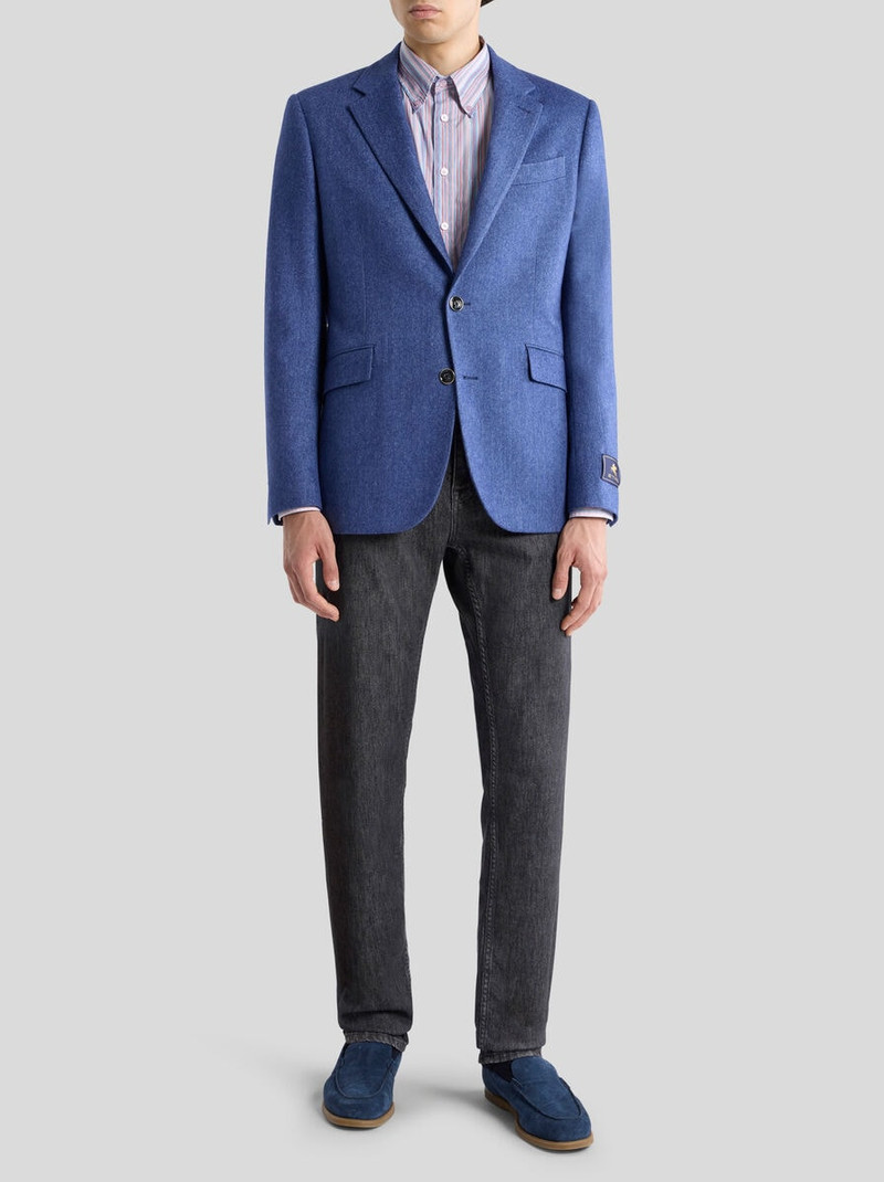 Etro SINGLE-BREASTED WOOL-BLEND JACKET WITH MICRO CHEVRON MOTIF outlook