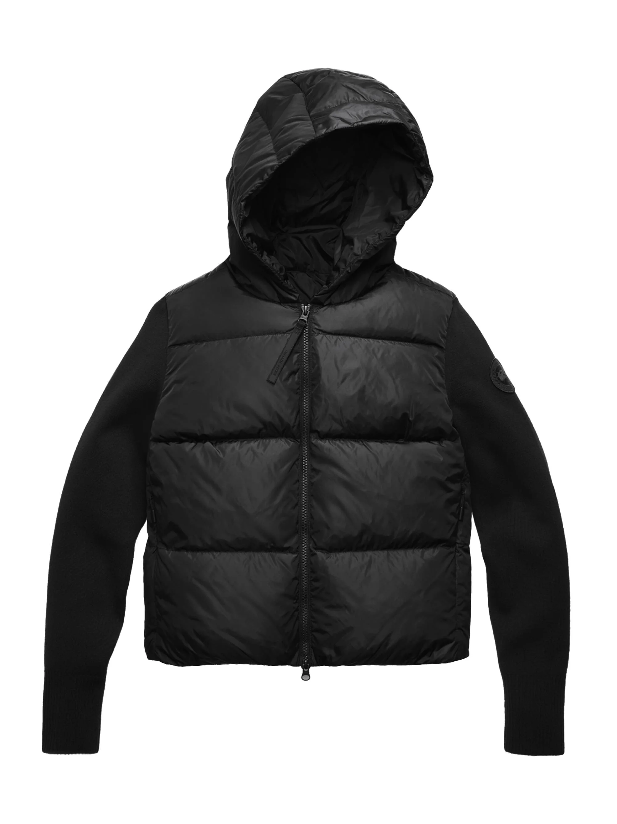 Women's Hybridge Wide Quilt Hooded Puffer Jacket - Black Noir - 1