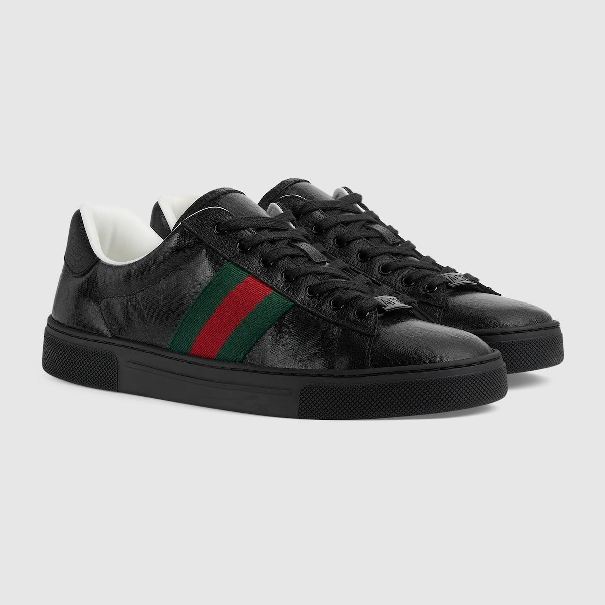 Gucci Ace Web Leather Sneakers - 2