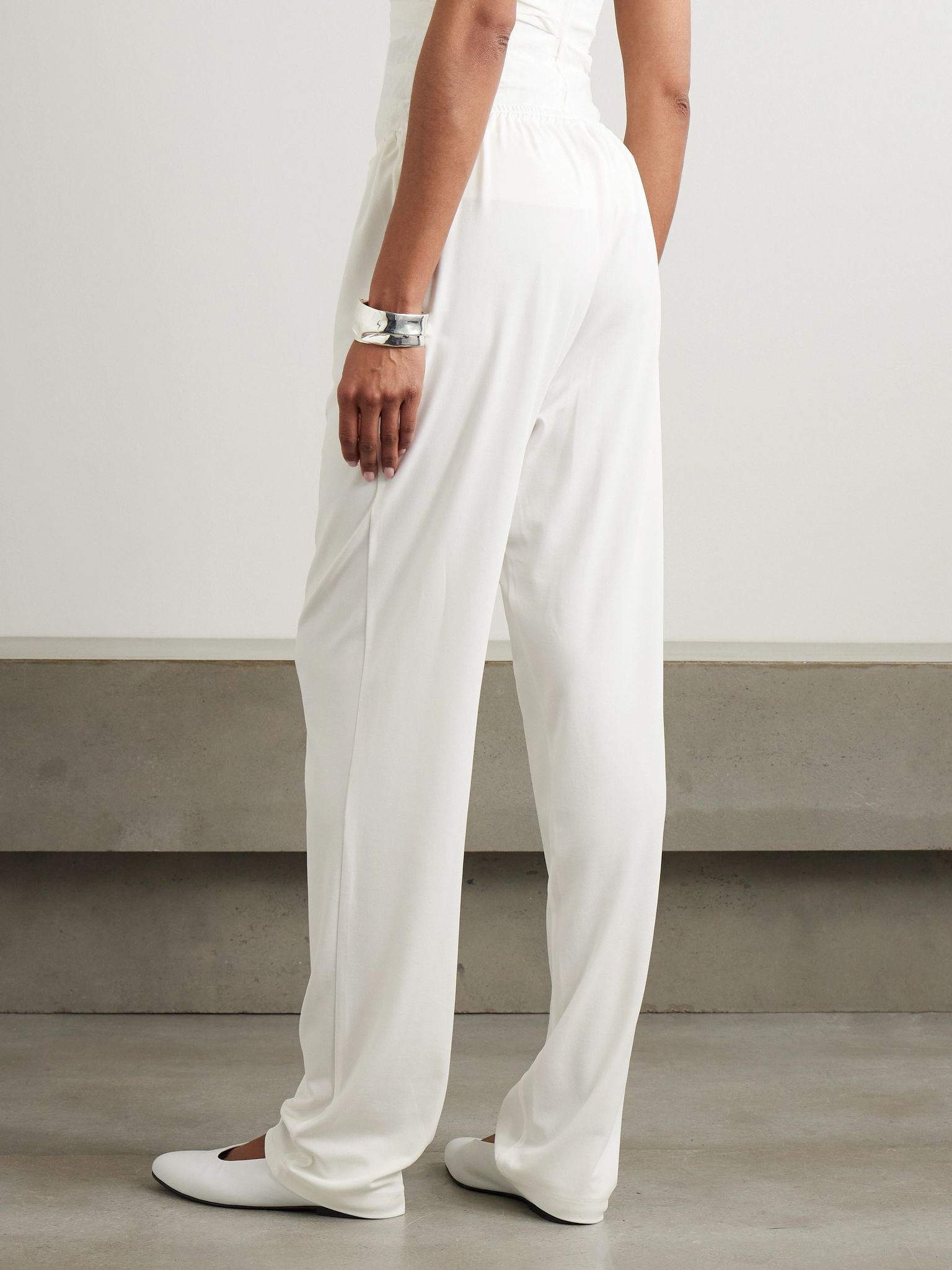 Mai stretch-jersey straight-leg pants White - 4