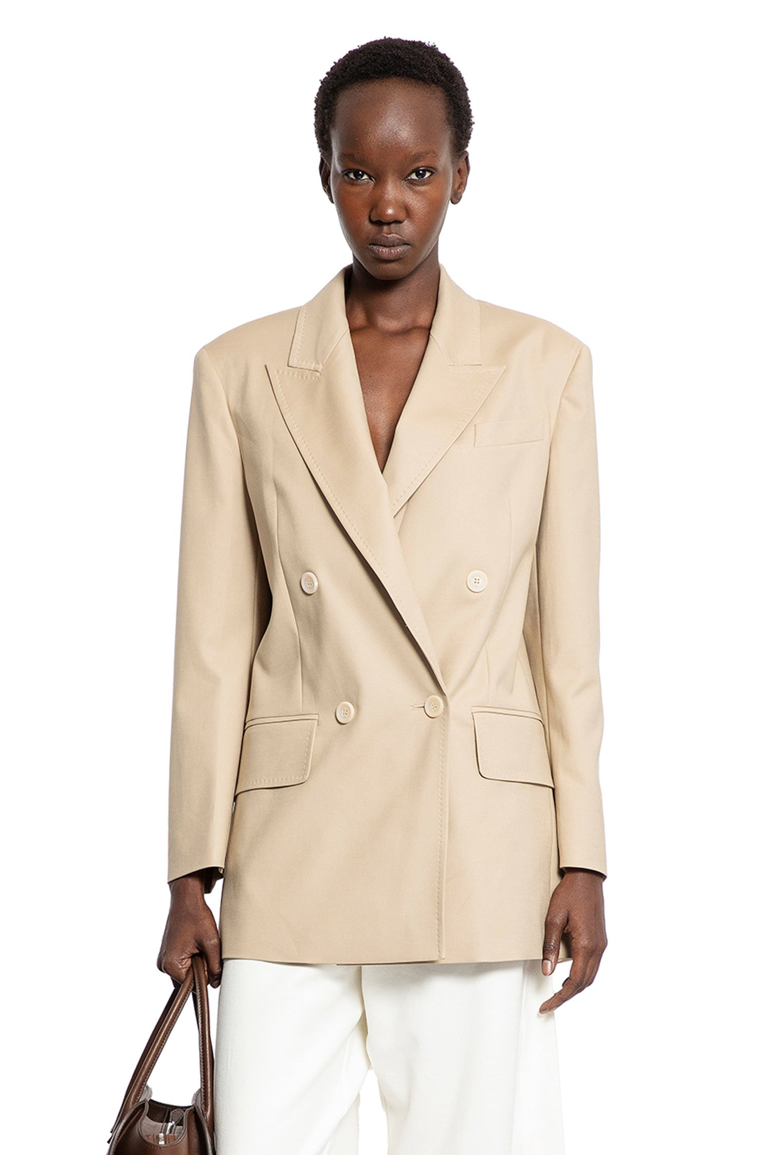 Double-breasted Blazer In Stretch Canvas - 6