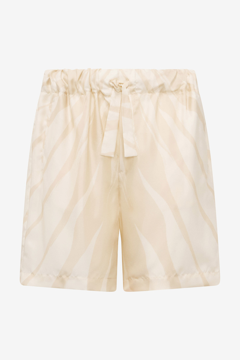 Ray Of Gold Print Silk Shorts 1