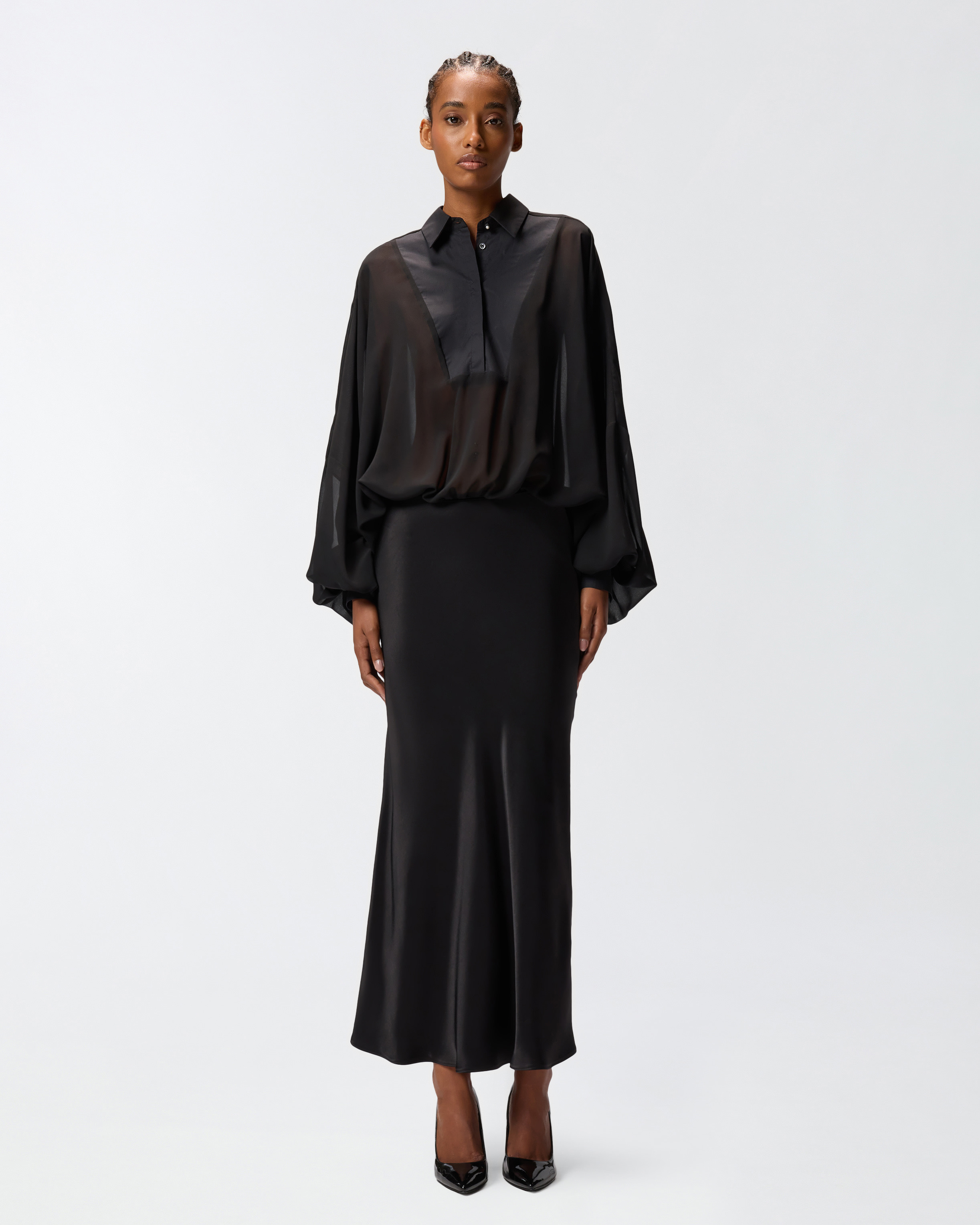 CHIFFON BLOUSE BODYSUIT - 3