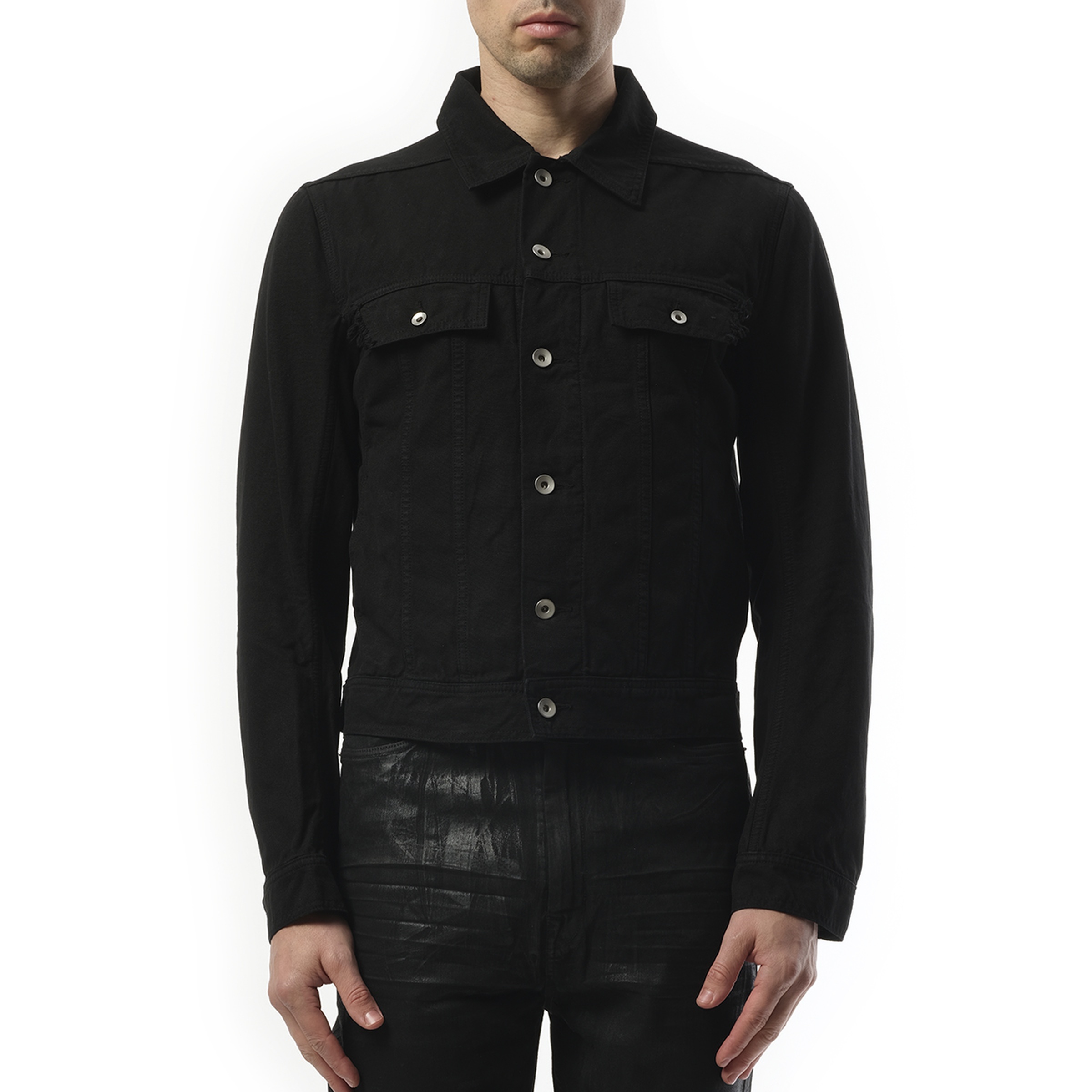 Trucker Jacket in Black - 1