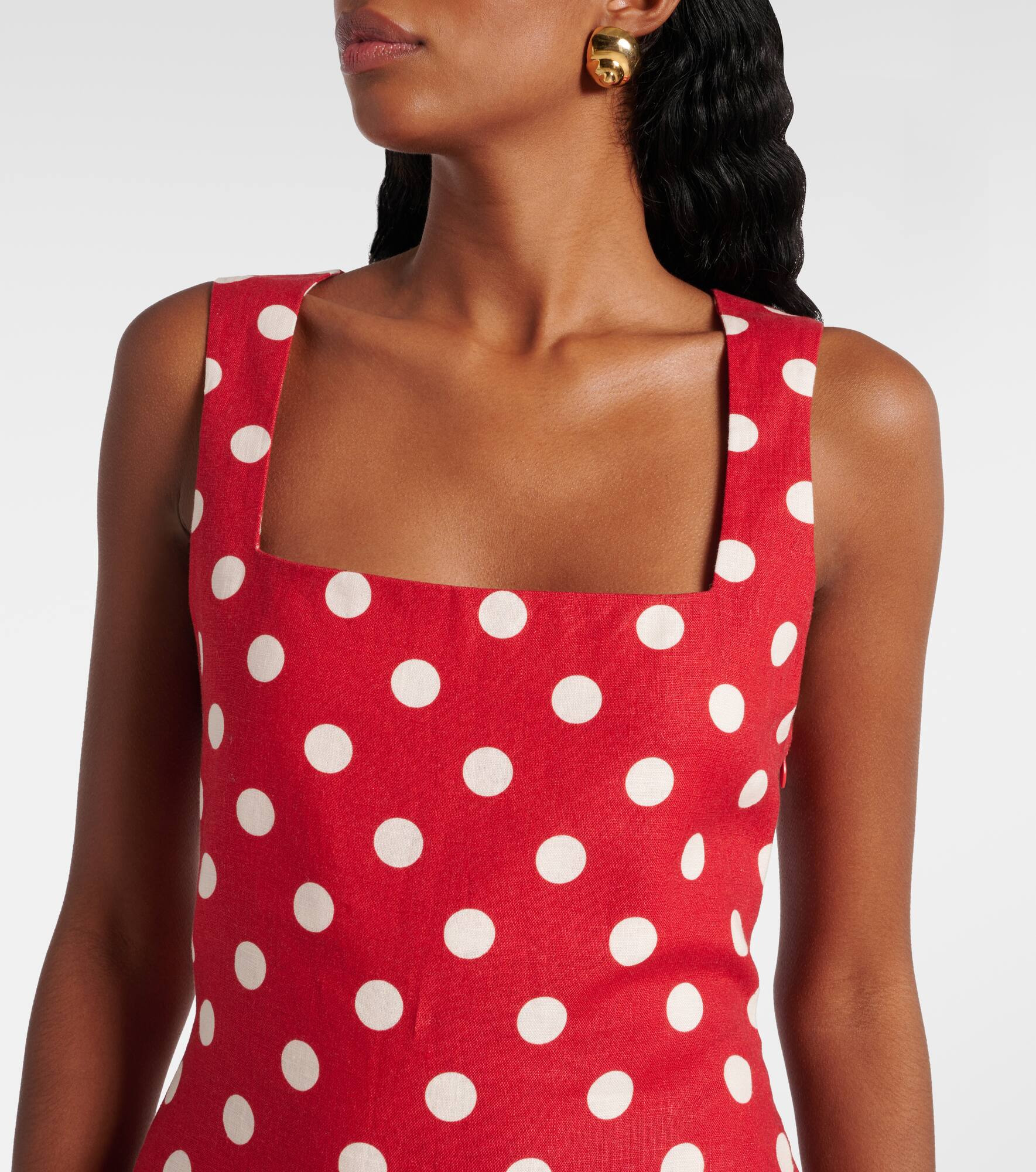 Alice polka-dot linen minidress - 4