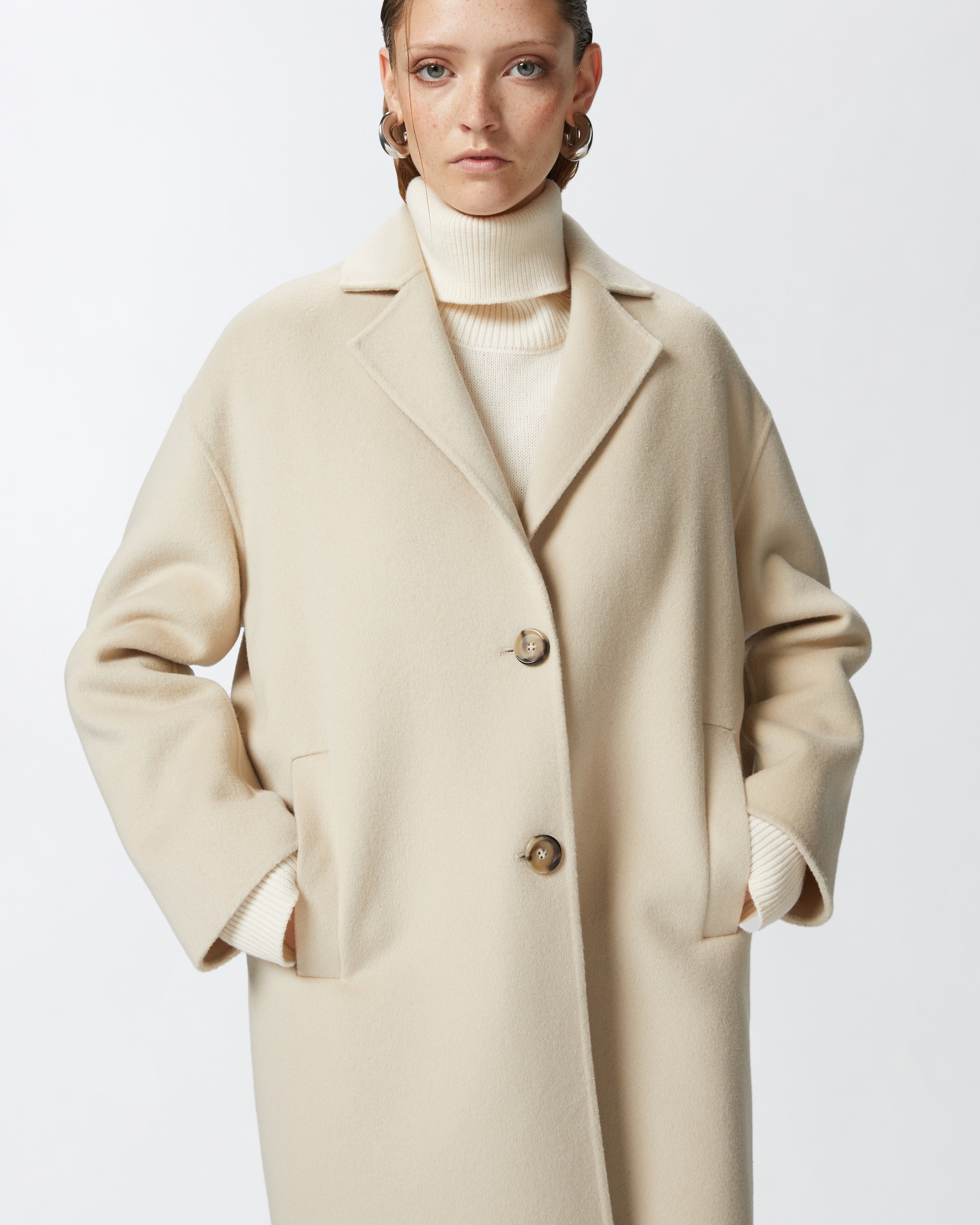 CLASSIC SINGLE-BREASTED CLOTH COAT - 5