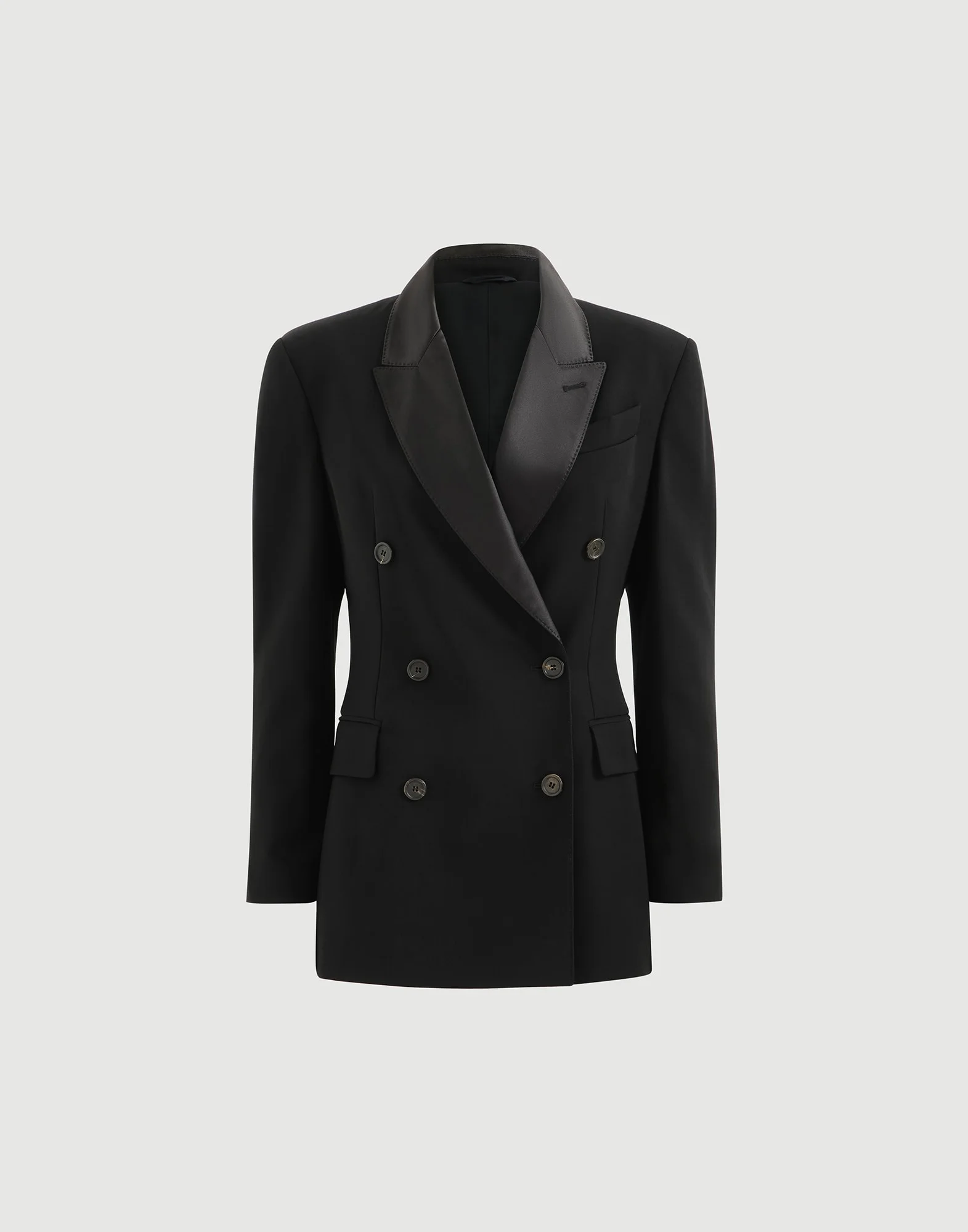 Viscose and virgin wool tuxedo jacket with monili - 1