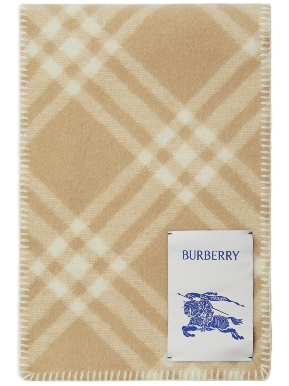 【送料&関税込】Burberry Logo Patch Reversible Scarf - Unise Burberry logo-patch checked wool scarf | REVERSIBLE