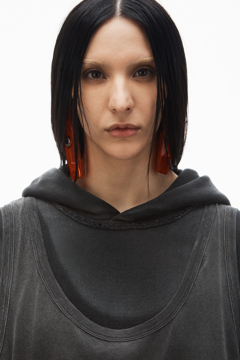 oversize triple-layer hoodie in cotton 5