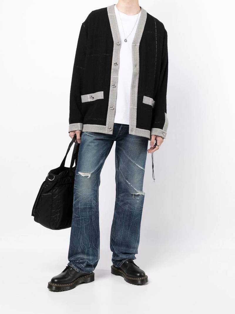 MASTERMIND WORLD embroidered-logo cardigan outlook
