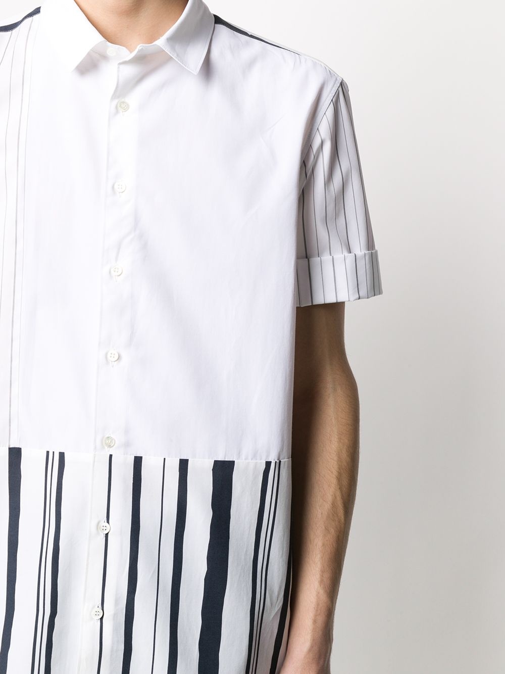 striped-panel short-sleeve shirt - 5