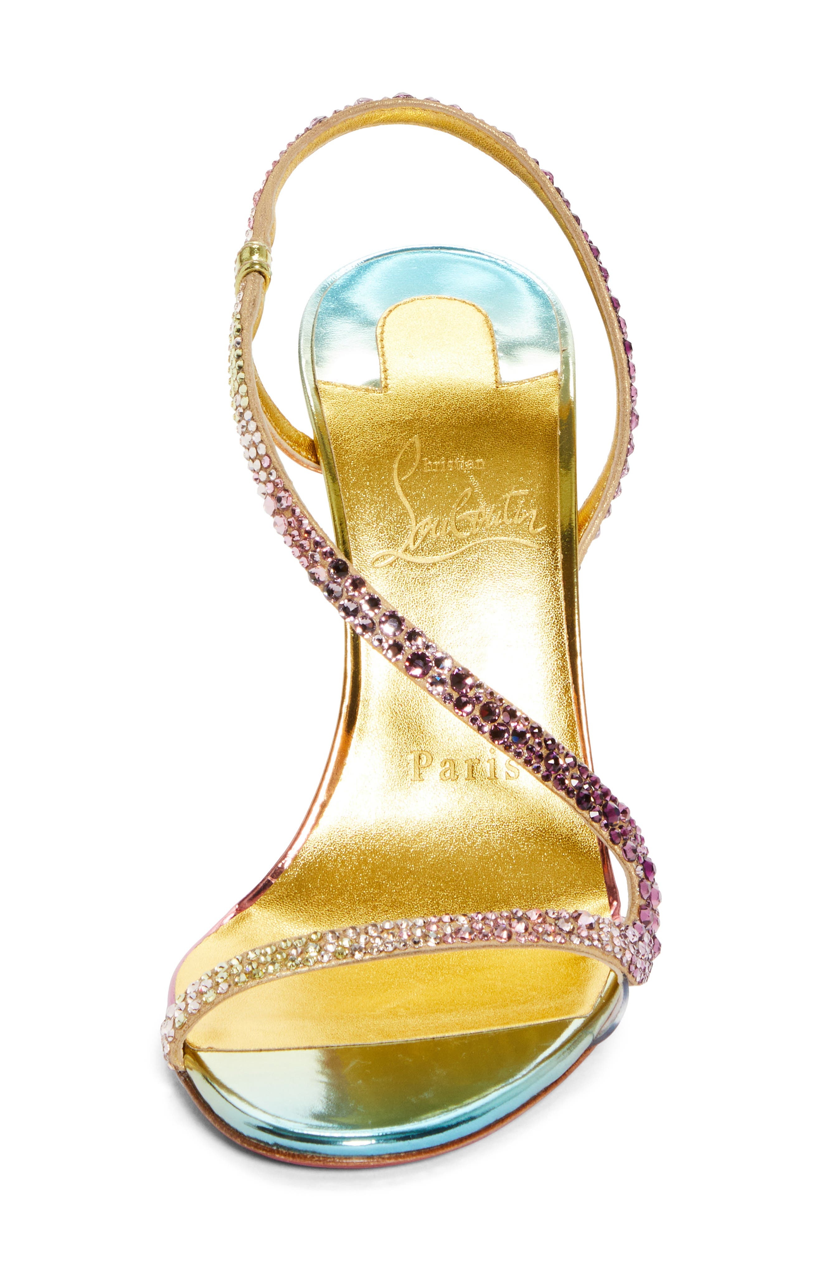 Christian Louboutin Rosalie Iridescent Slingback Sandal in Boreal/Multi/Lin Gold at Nordstrom - 4