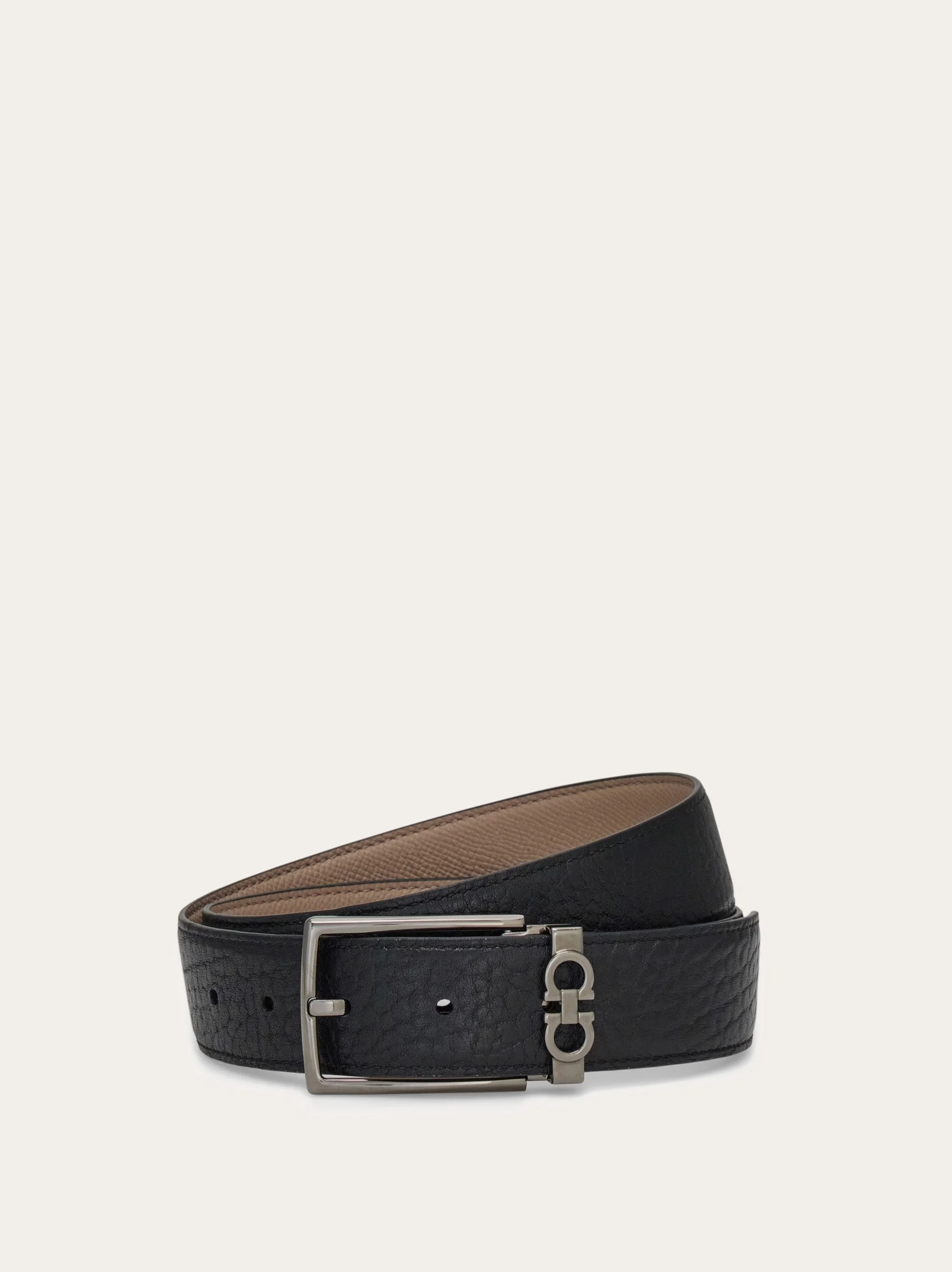Reversible and adjustable belt with rectangular buckle - 1