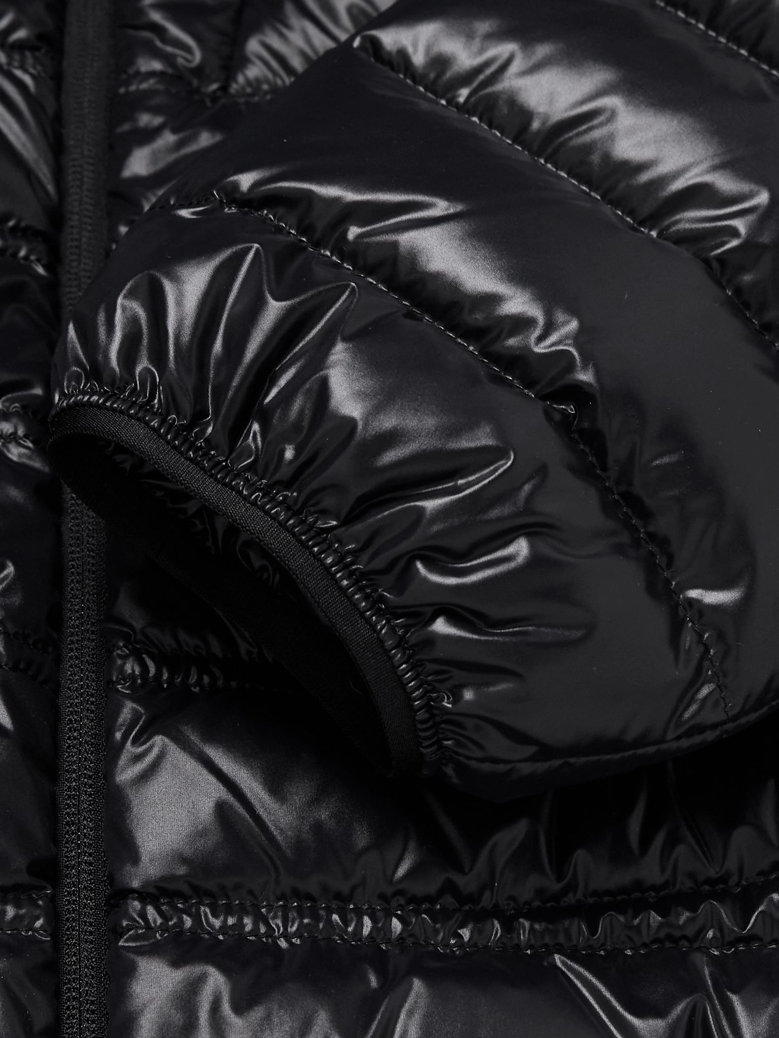 Logo-Appliquéd Quilted Nylon Laqué Down Jacket Black - 5