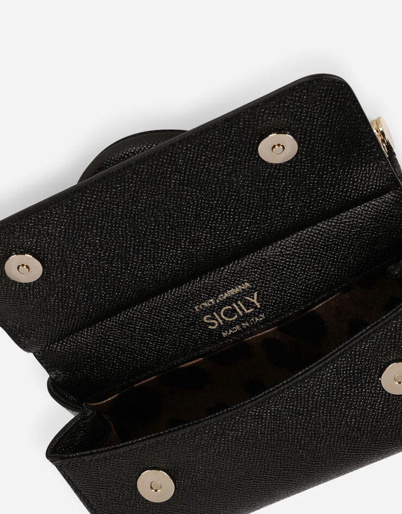 Small calfskin Sicily bag with rhinestones 5