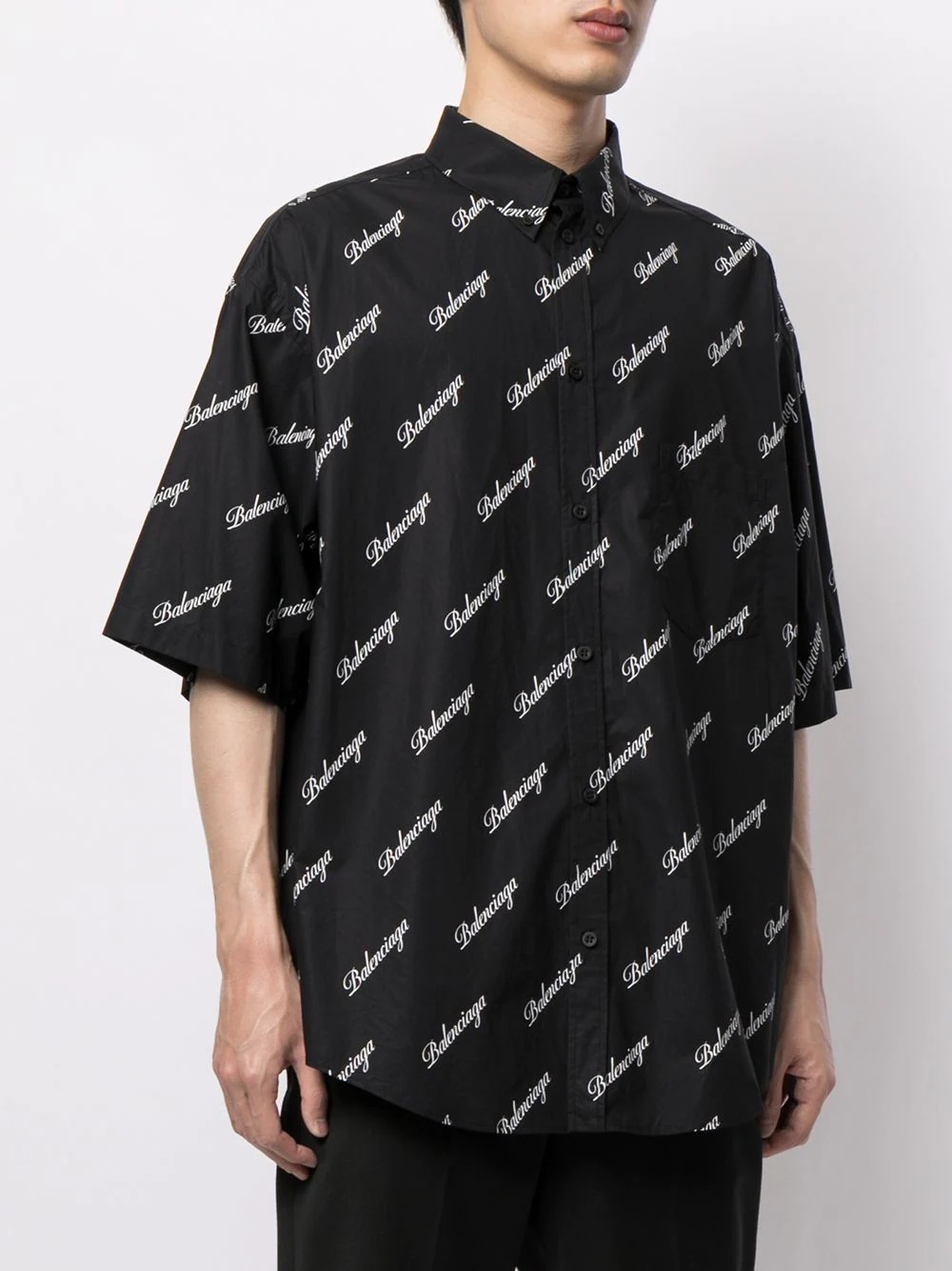 logo-print overized shirt - 3